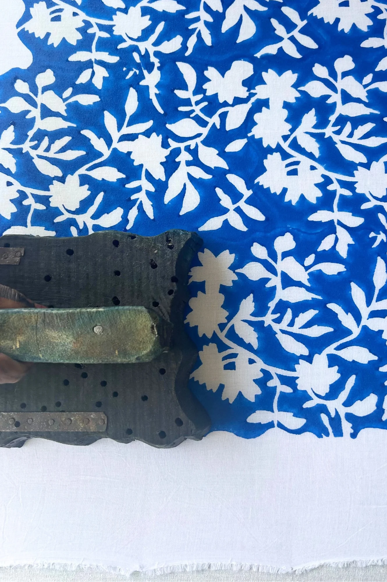 Hayden Block Print Dress | Japanese Cobalt