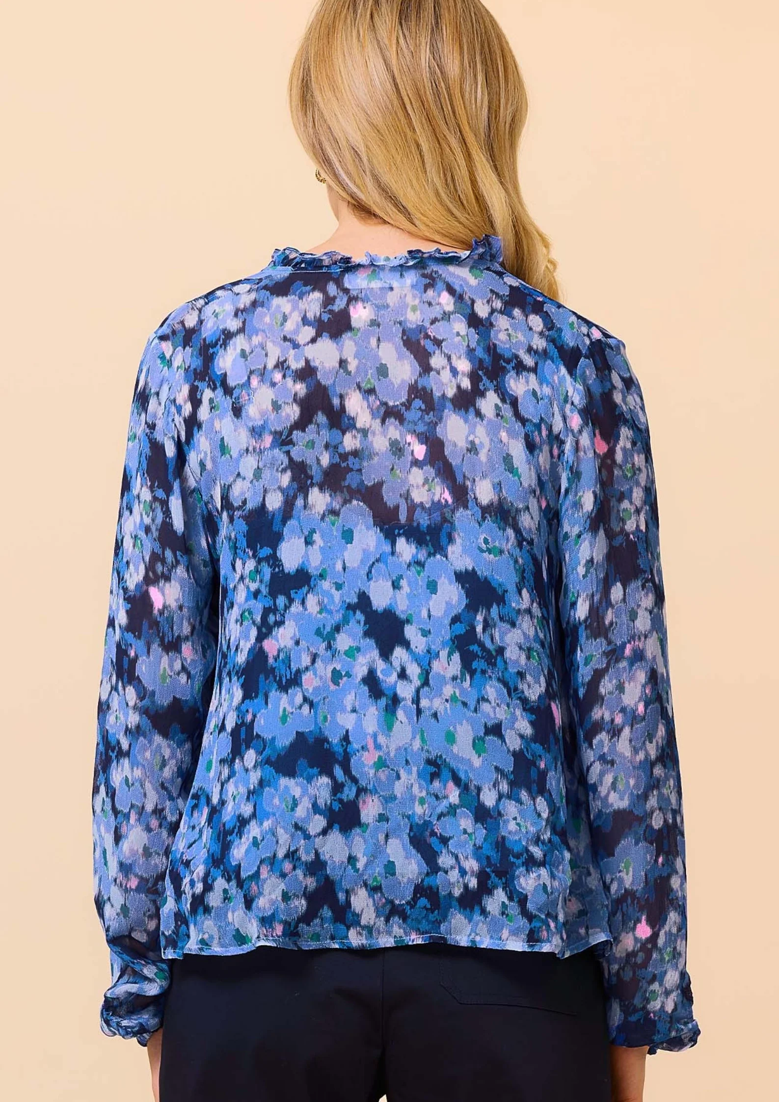 Noelle Blouse | Hazy Floral Blue/Pink