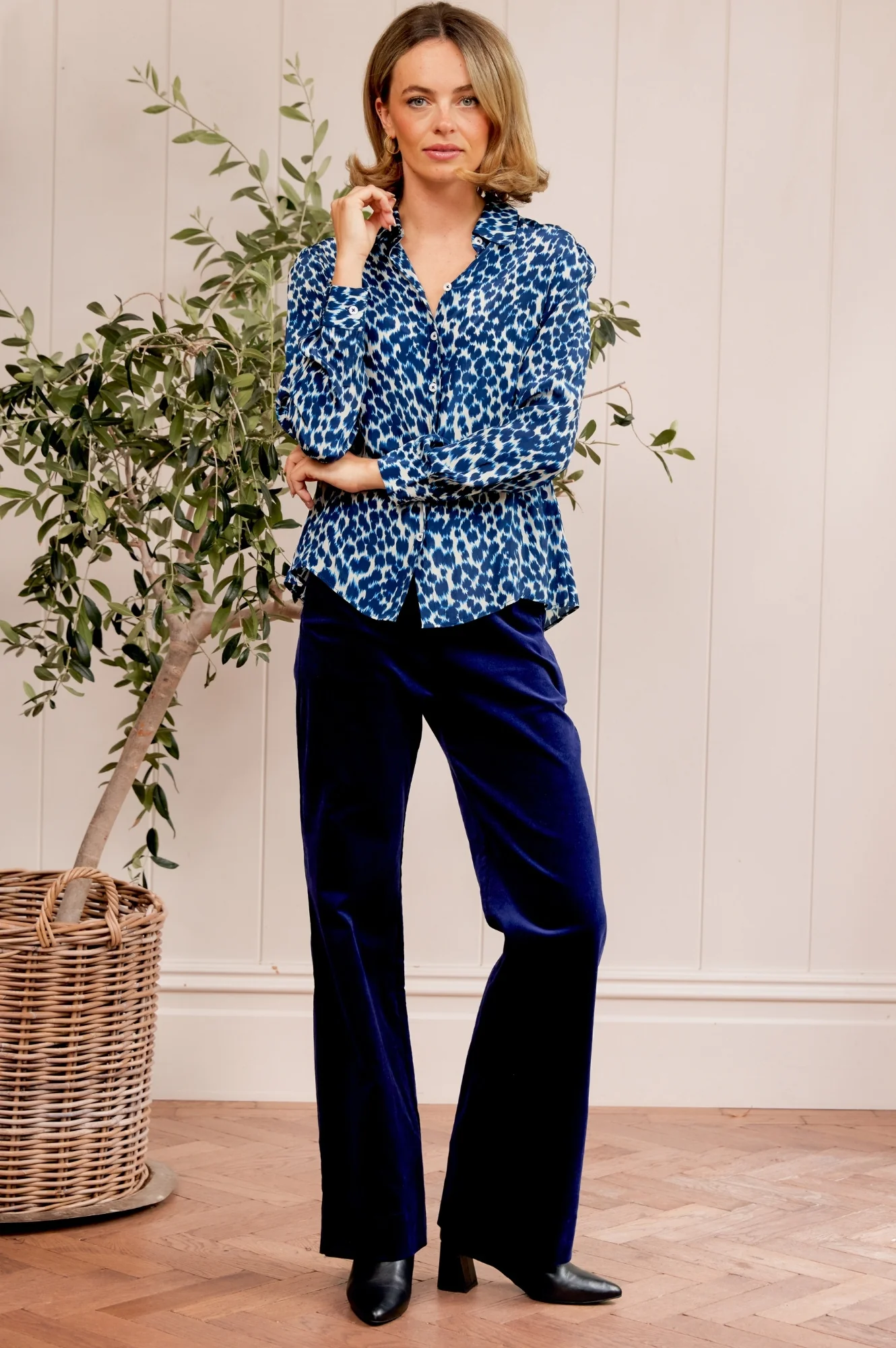 Juliette Stretch Corduroy Trouser | Atlantic Blue
