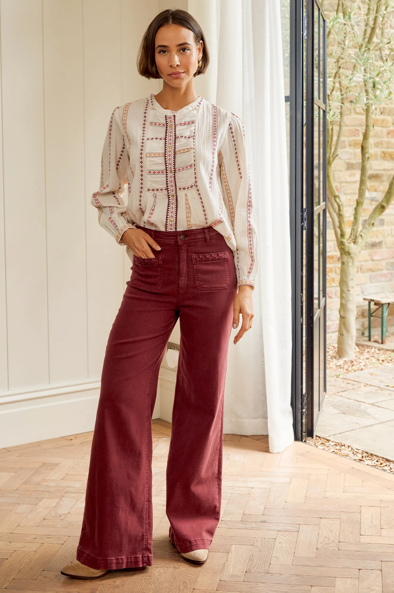 MOLIN Karena Embroidered Shirt | Cream