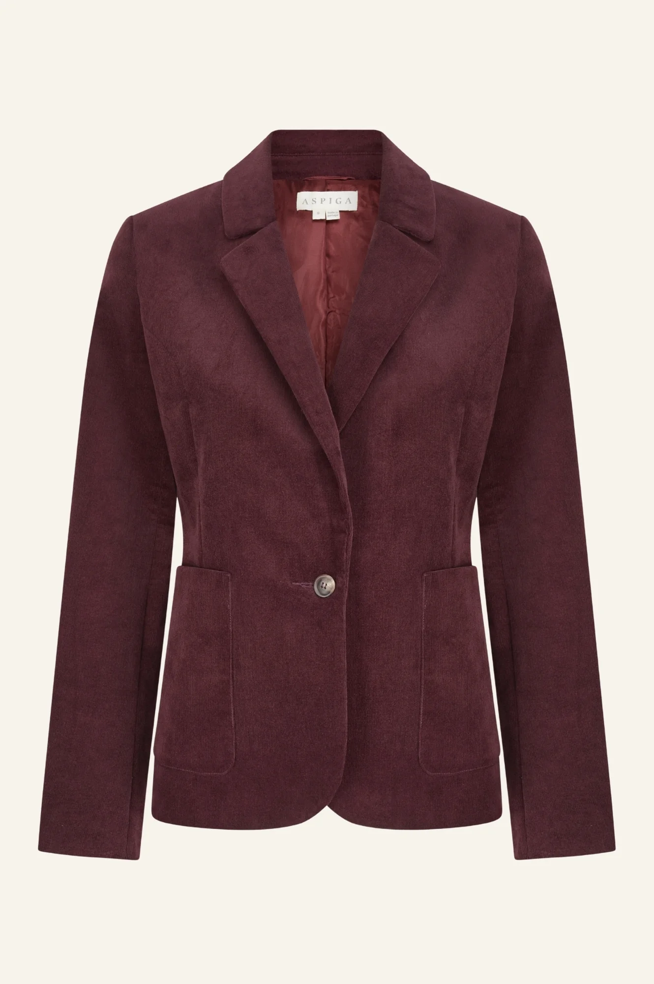 Gaia Stretch Corduroy Blazer | Burgundy