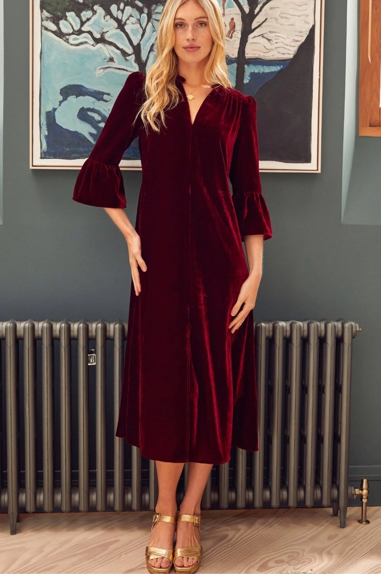 Astrid Velvet Dress | Ruby