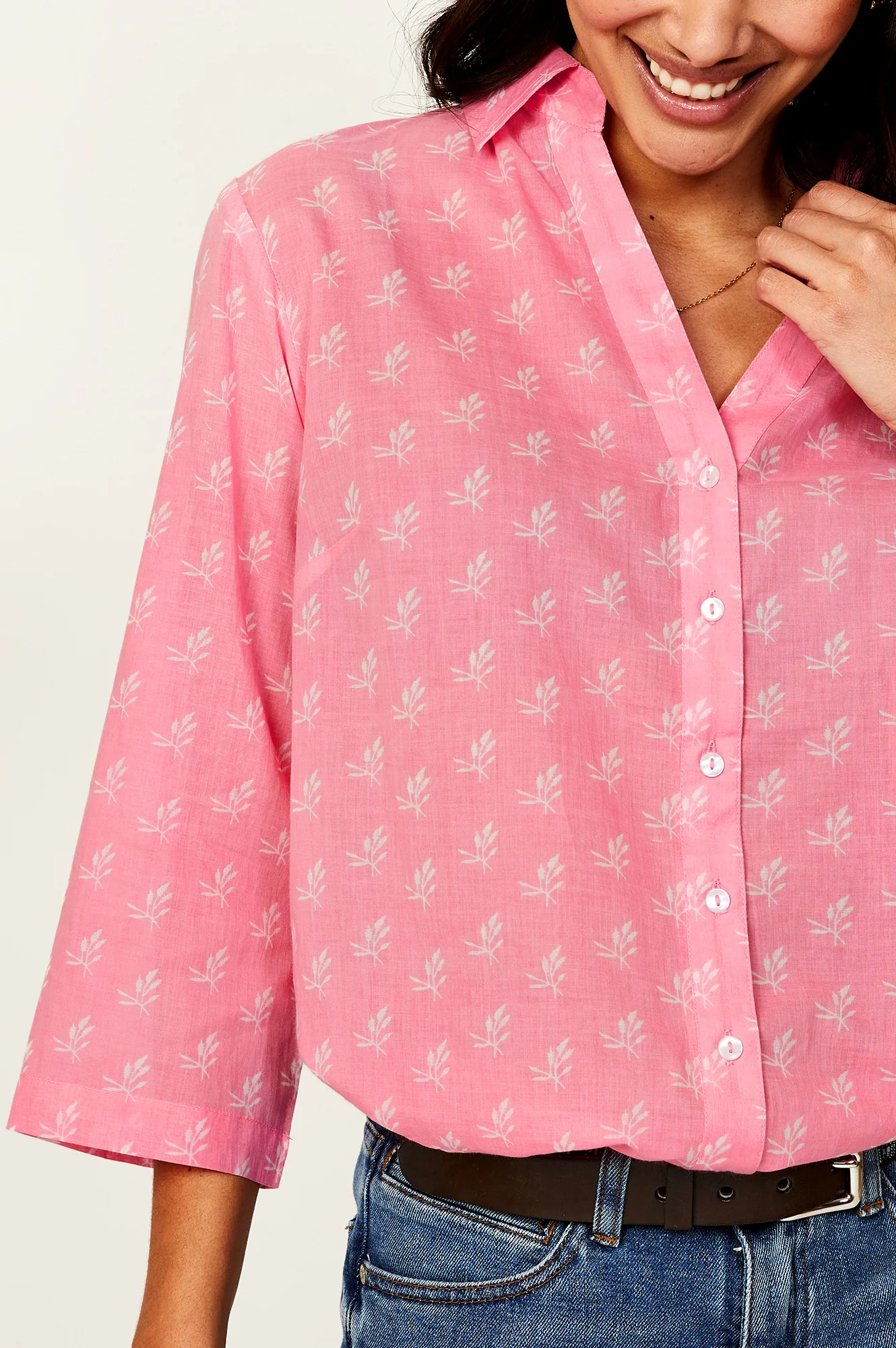 Cecilia Shirt | Pink/White