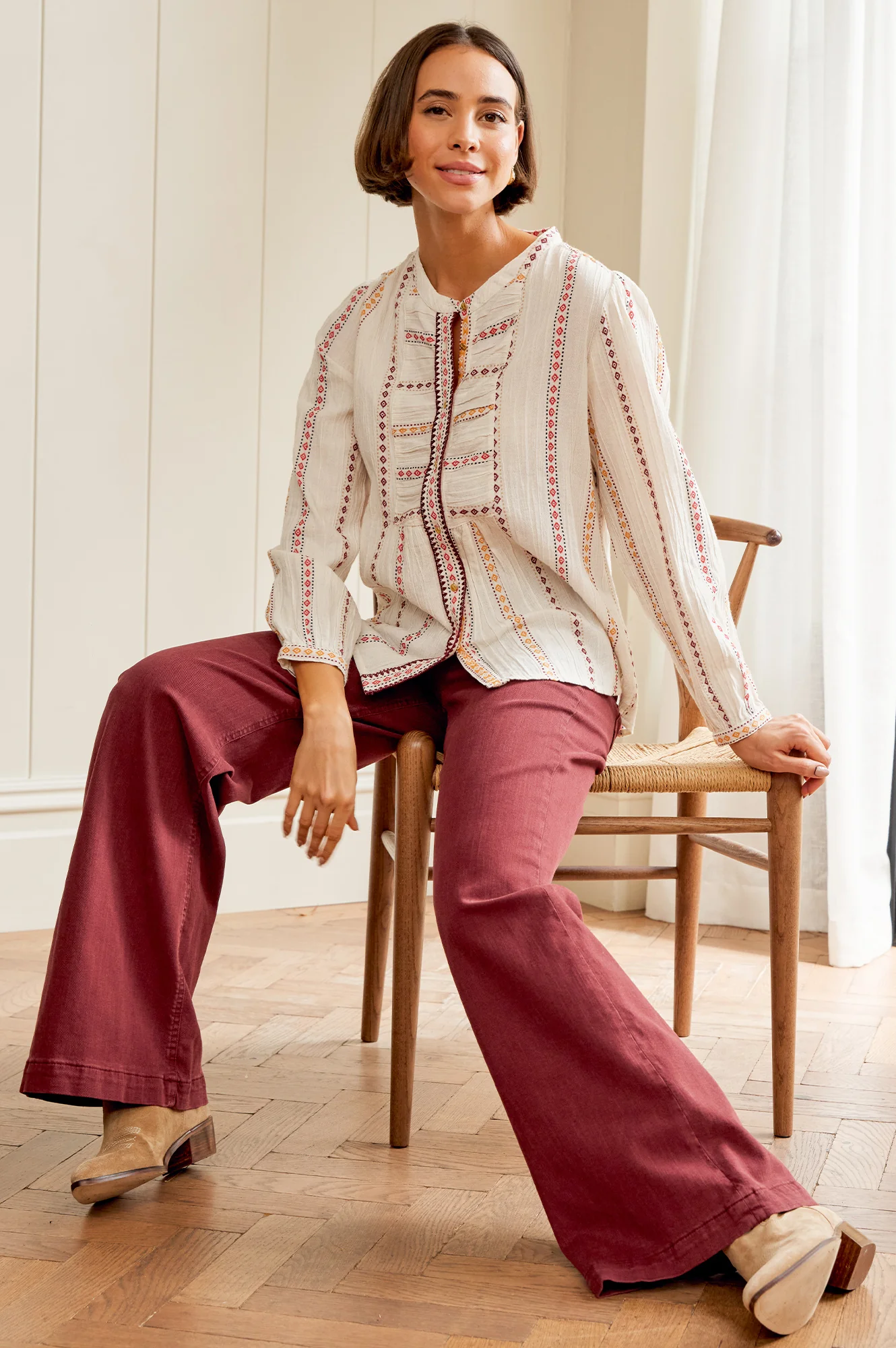 MOLIN Karena Embroidered Shirt | Cream