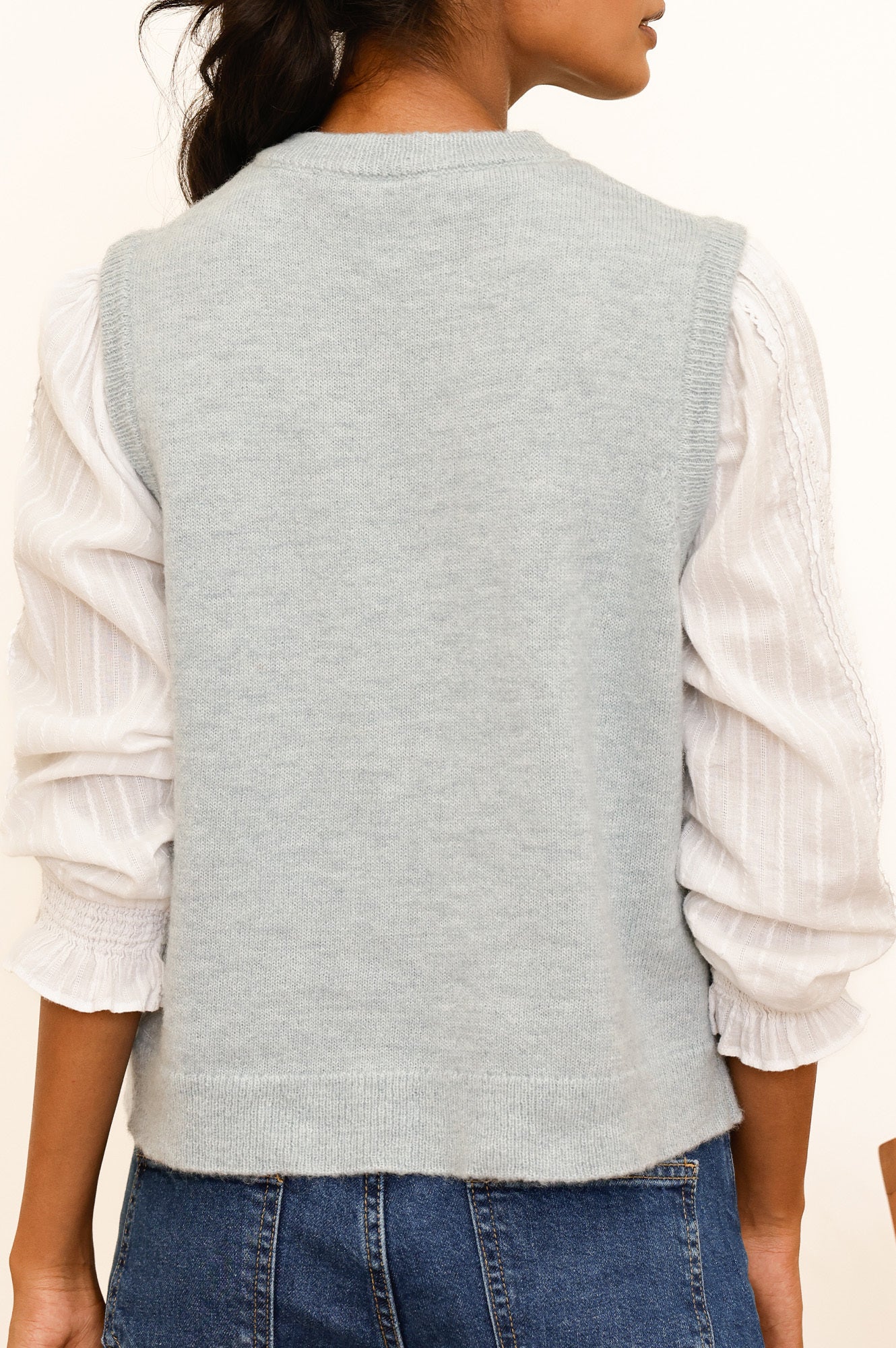 Alpaca Blend Gilet | Dusty Blue