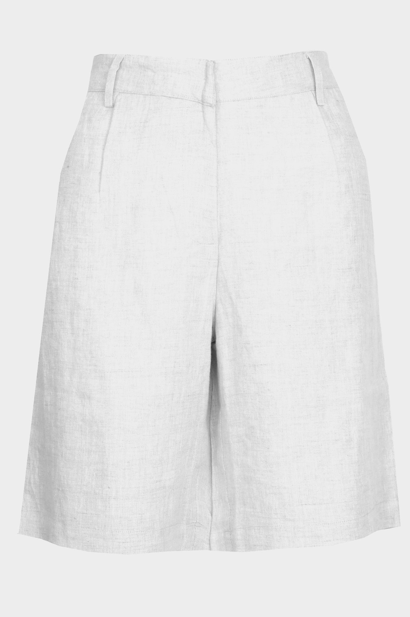 Alexandra Long Linen Shorts | White