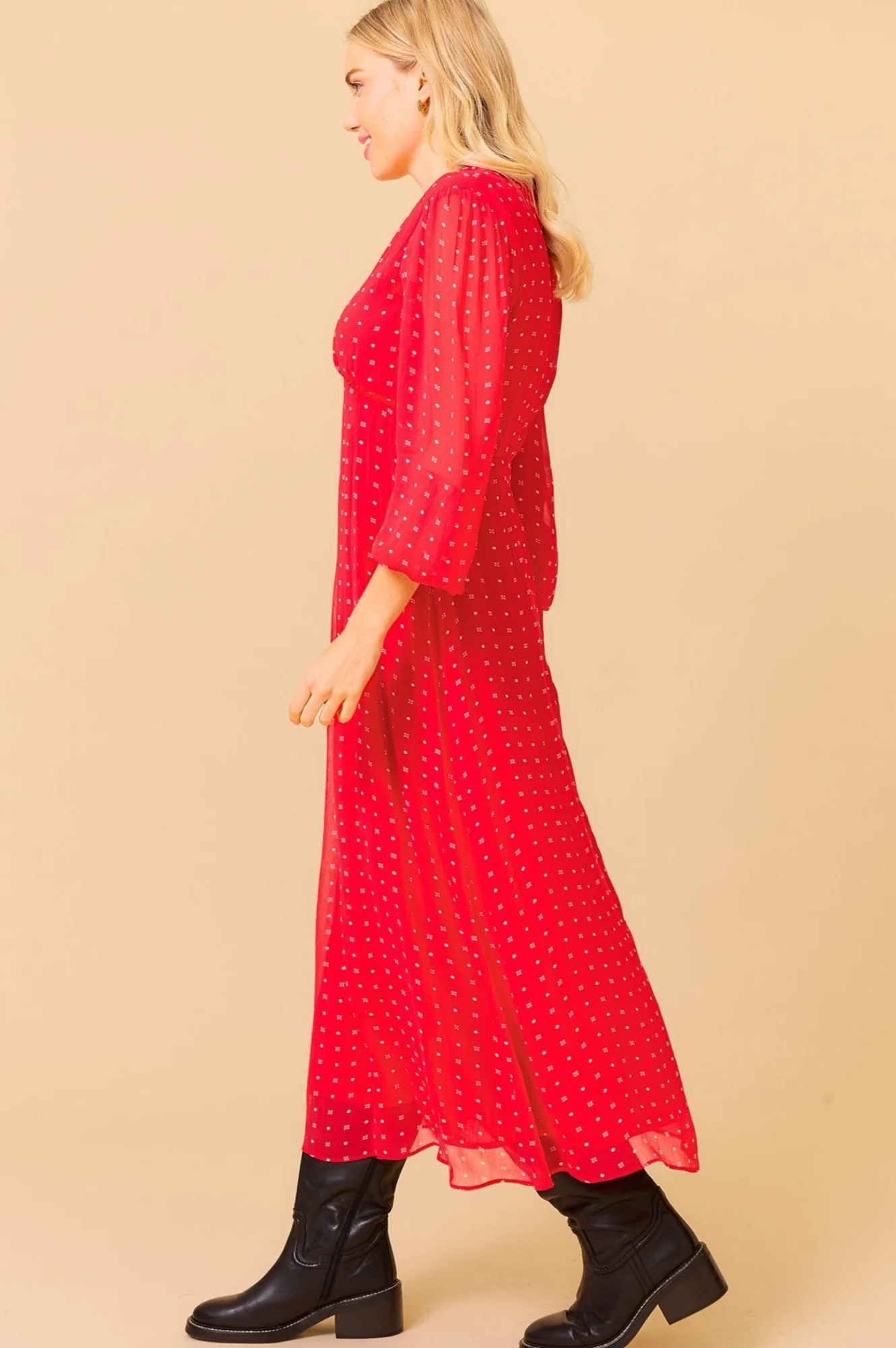 Evelyn Dress | Polka Dot Red/White