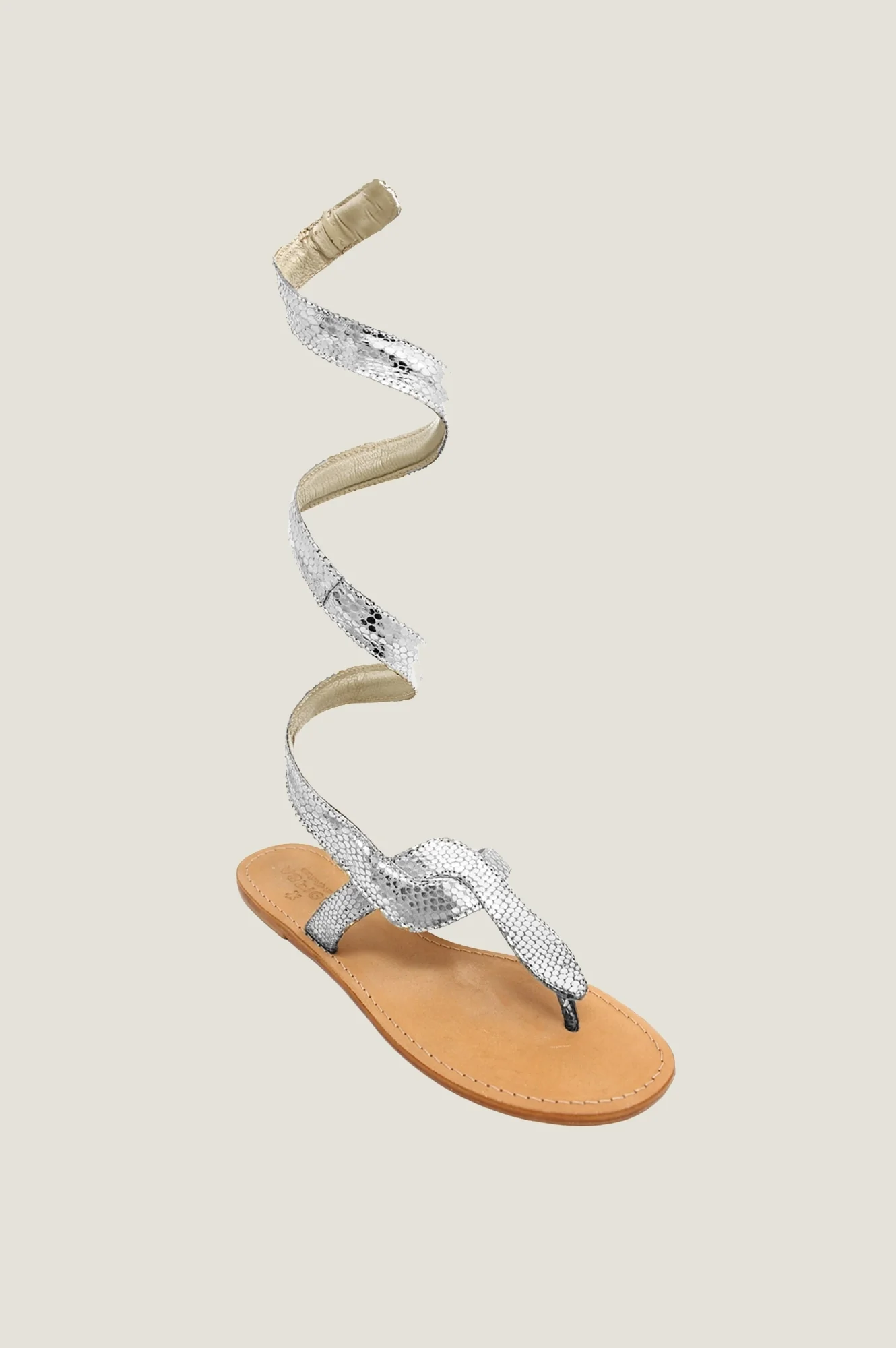Cobra Wrap Sandals | Silver