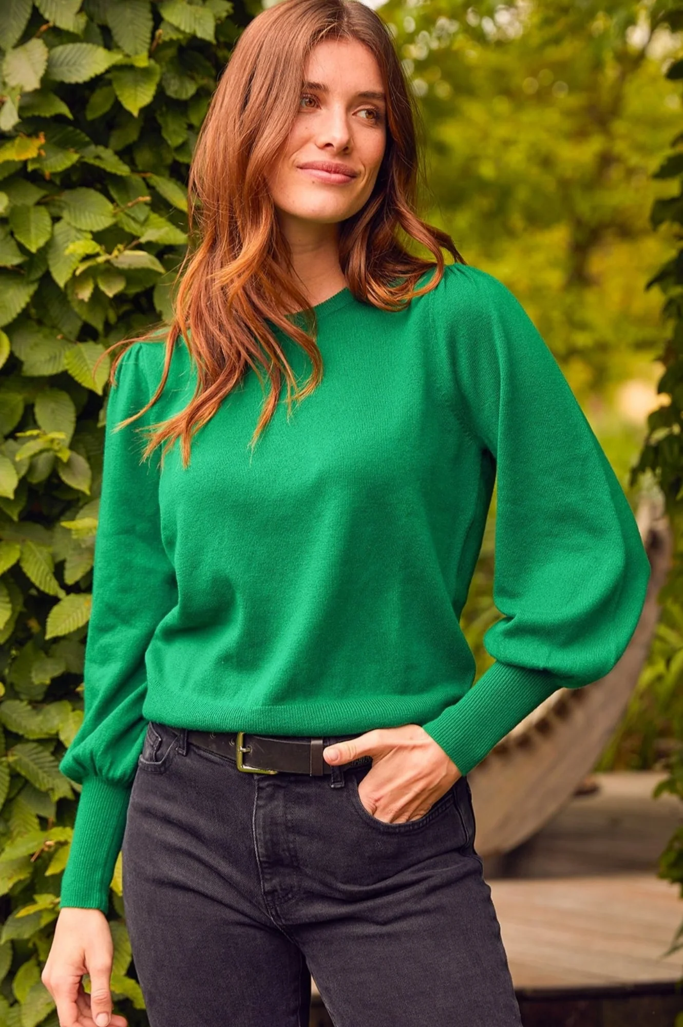 Merino Wool Crew Neck Jumper | Fern