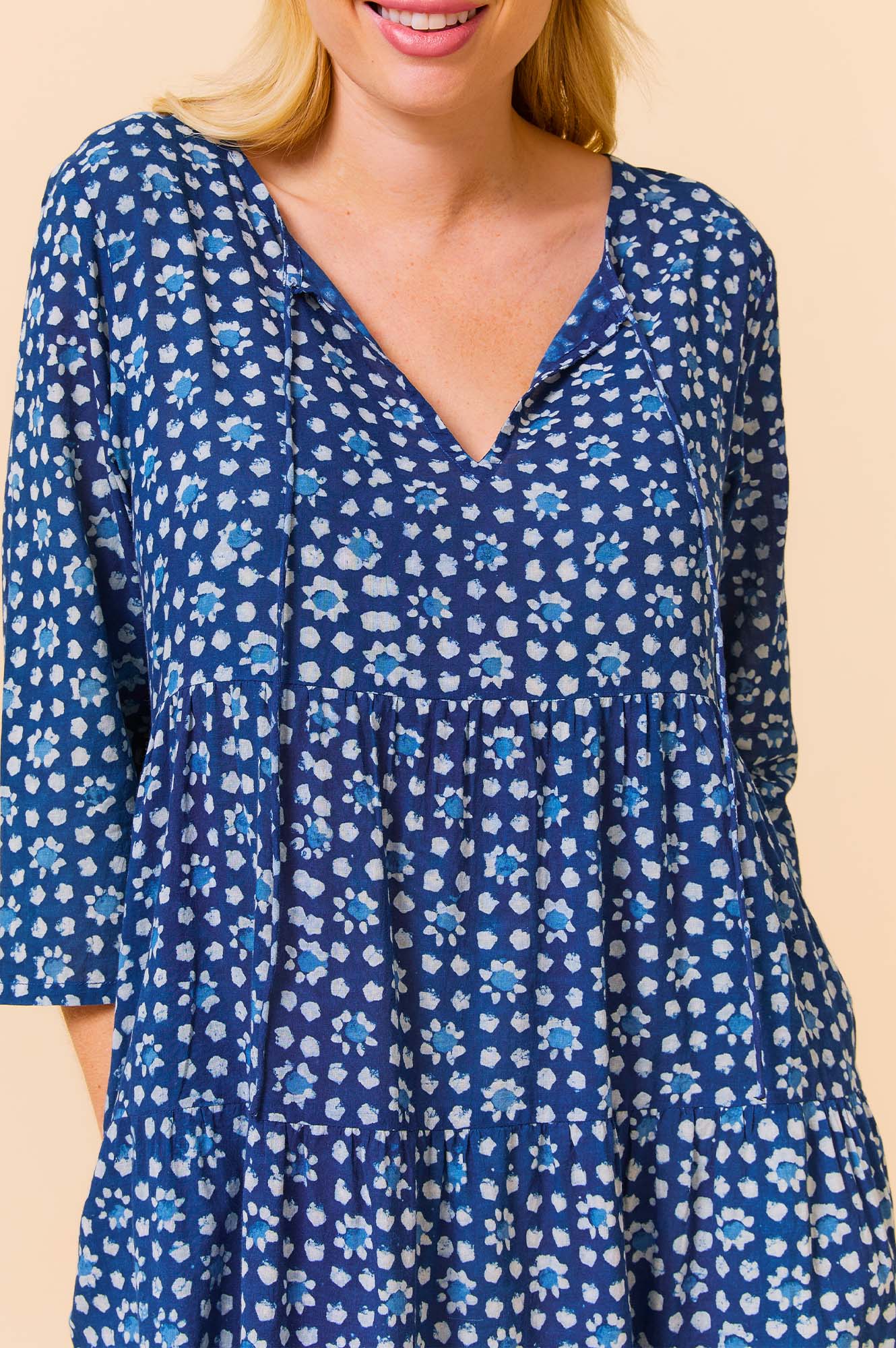 Emma Organic Cotton Dress | Navy