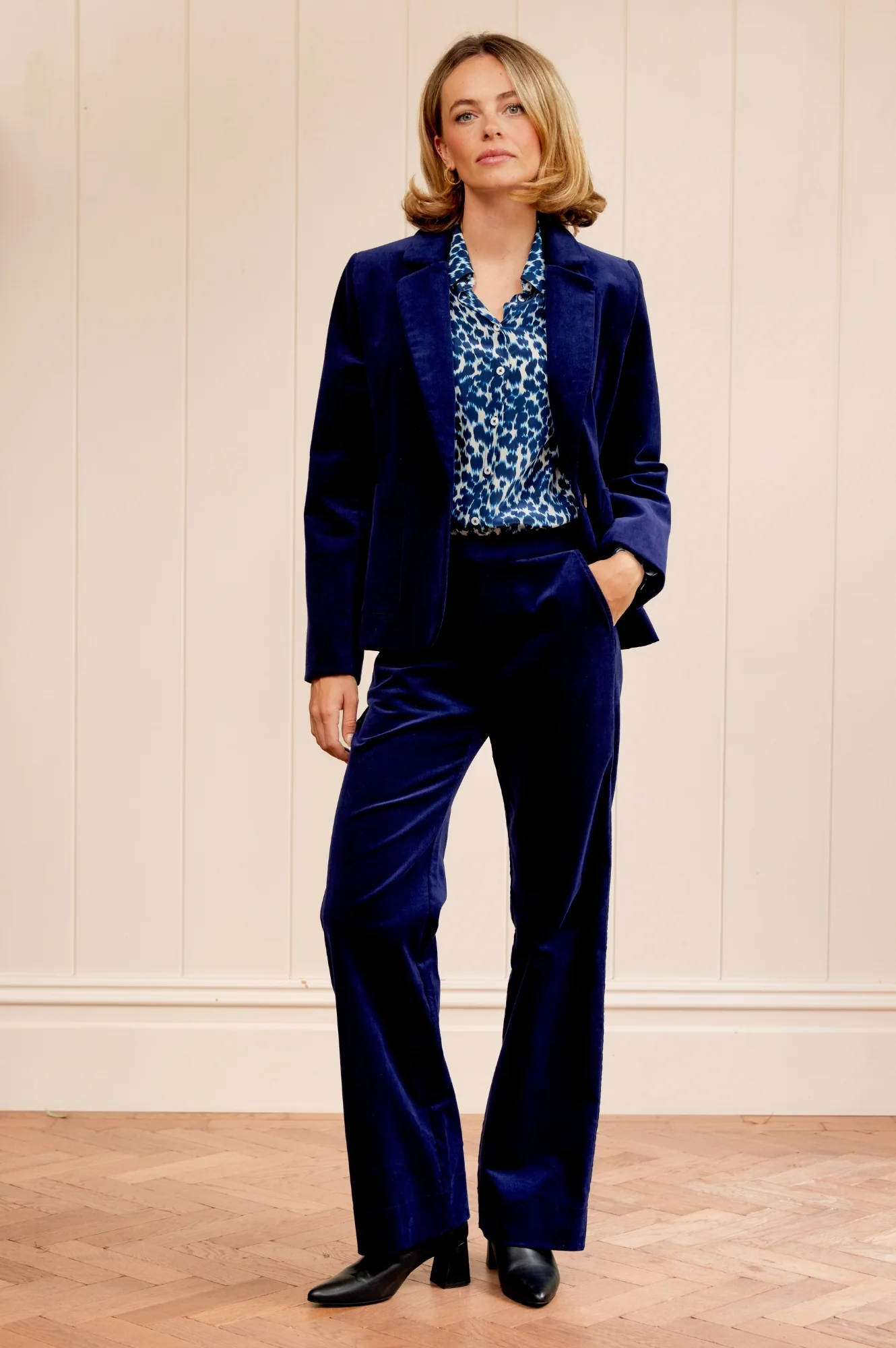 Juliette Stretch Corduroy Trouser | Atlantic Blue