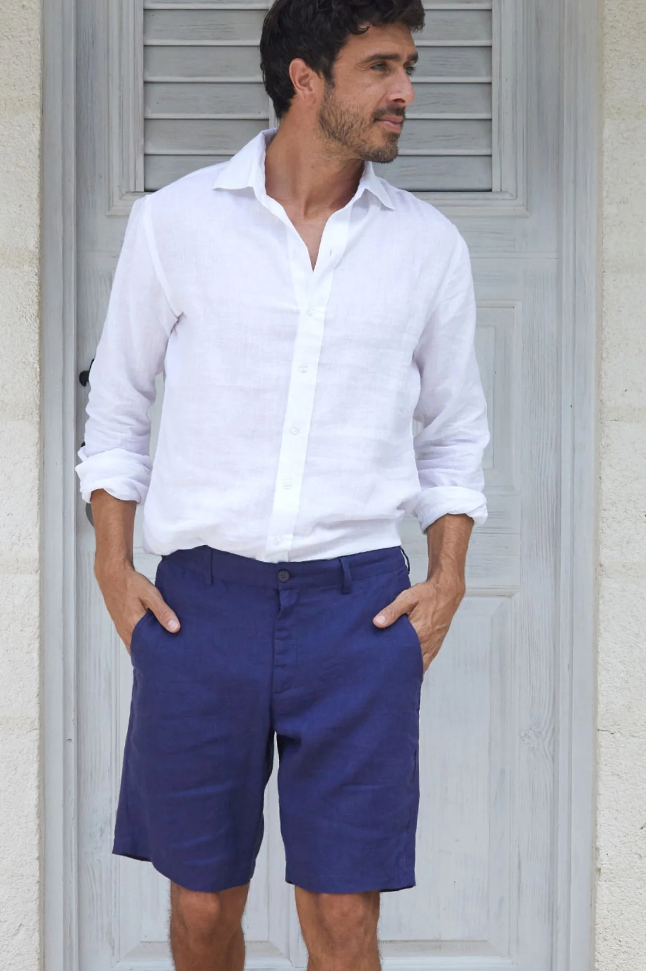 Men's Premium Linen Shorts | Navy