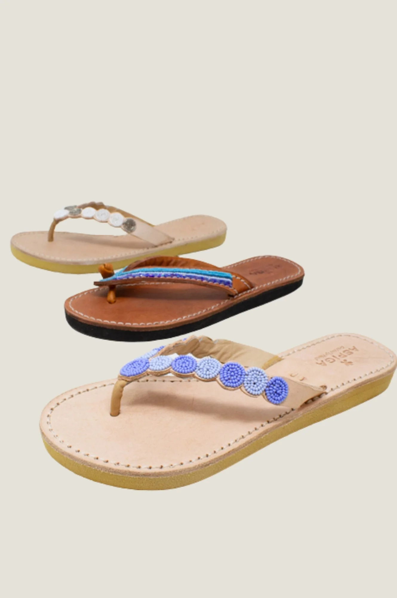 Tanzi Soft Padded Sole Leather Sandals | Blue