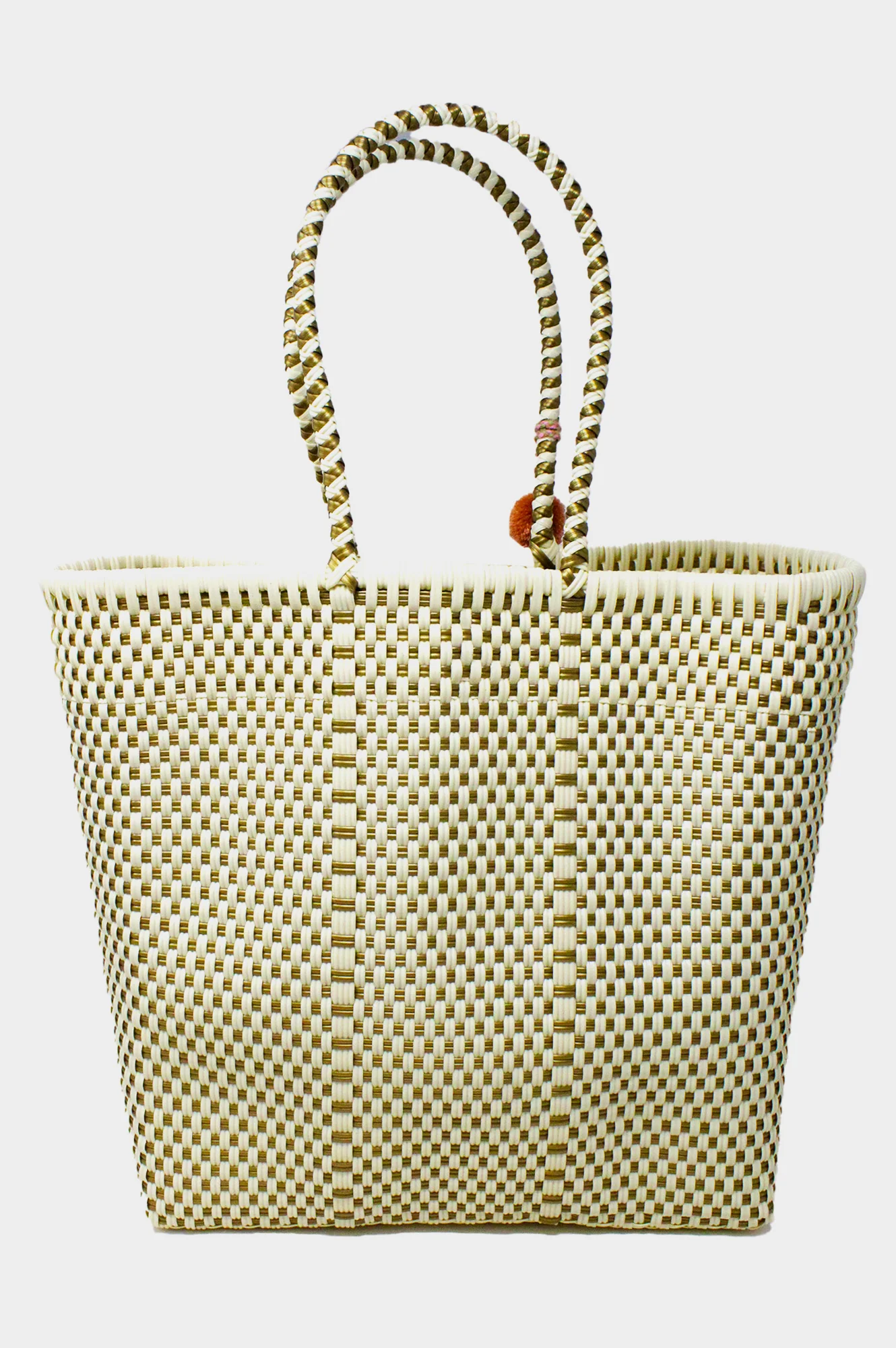 Bombon Medium Tote | Bone/Gold