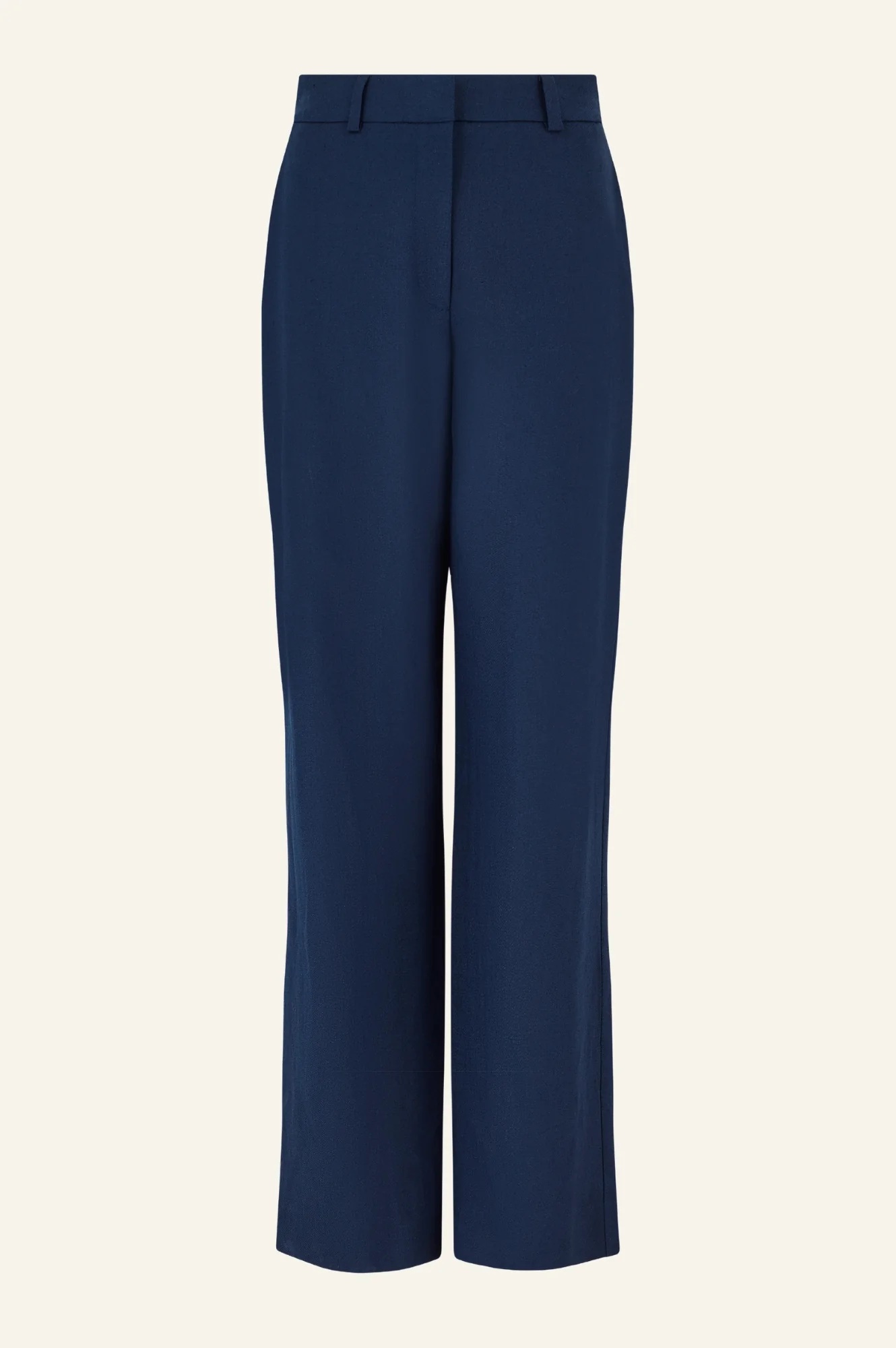 Linen Blend Trousers | Navy