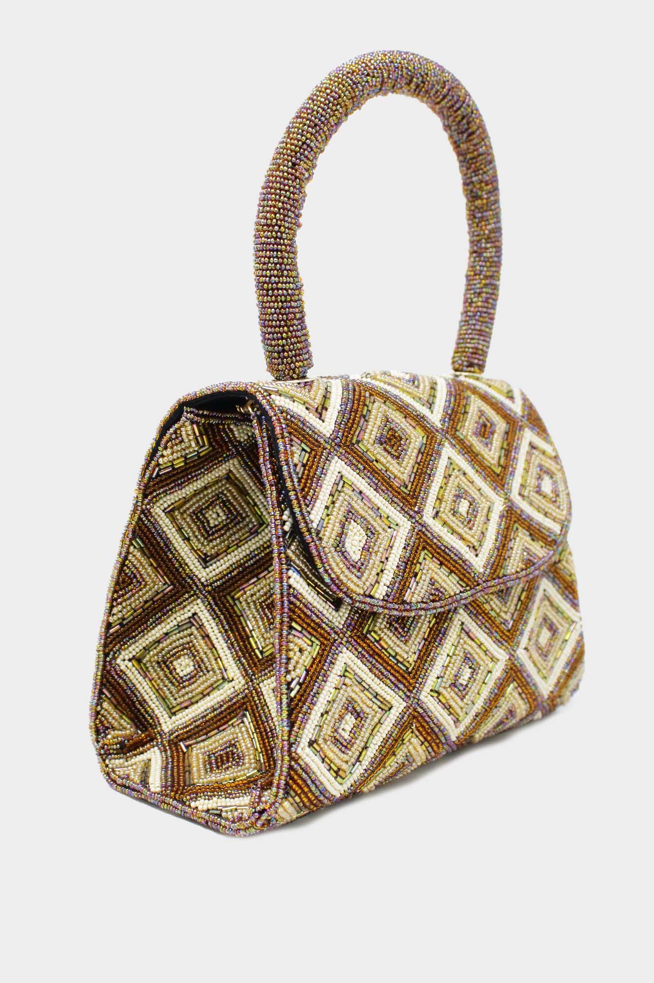 Beaded Handbag | Tonal Gold