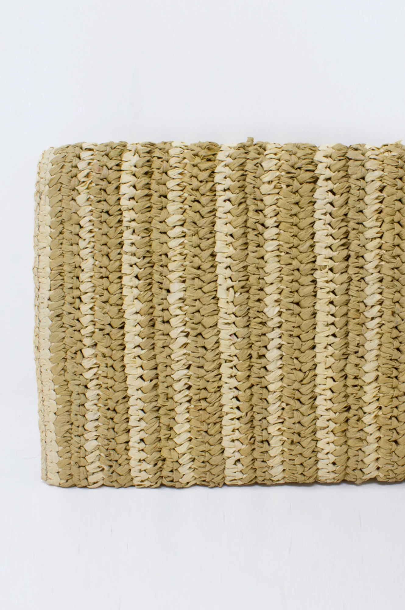 Amalfi Raffia Stripe Clutch | Natural/Taupe