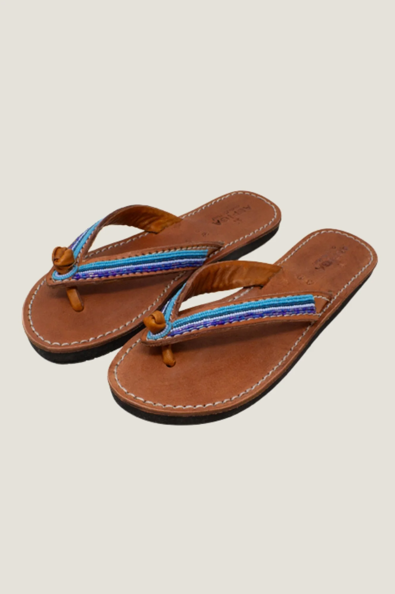 Tanzi Soft Padded Sole Leather Sandals | Blue