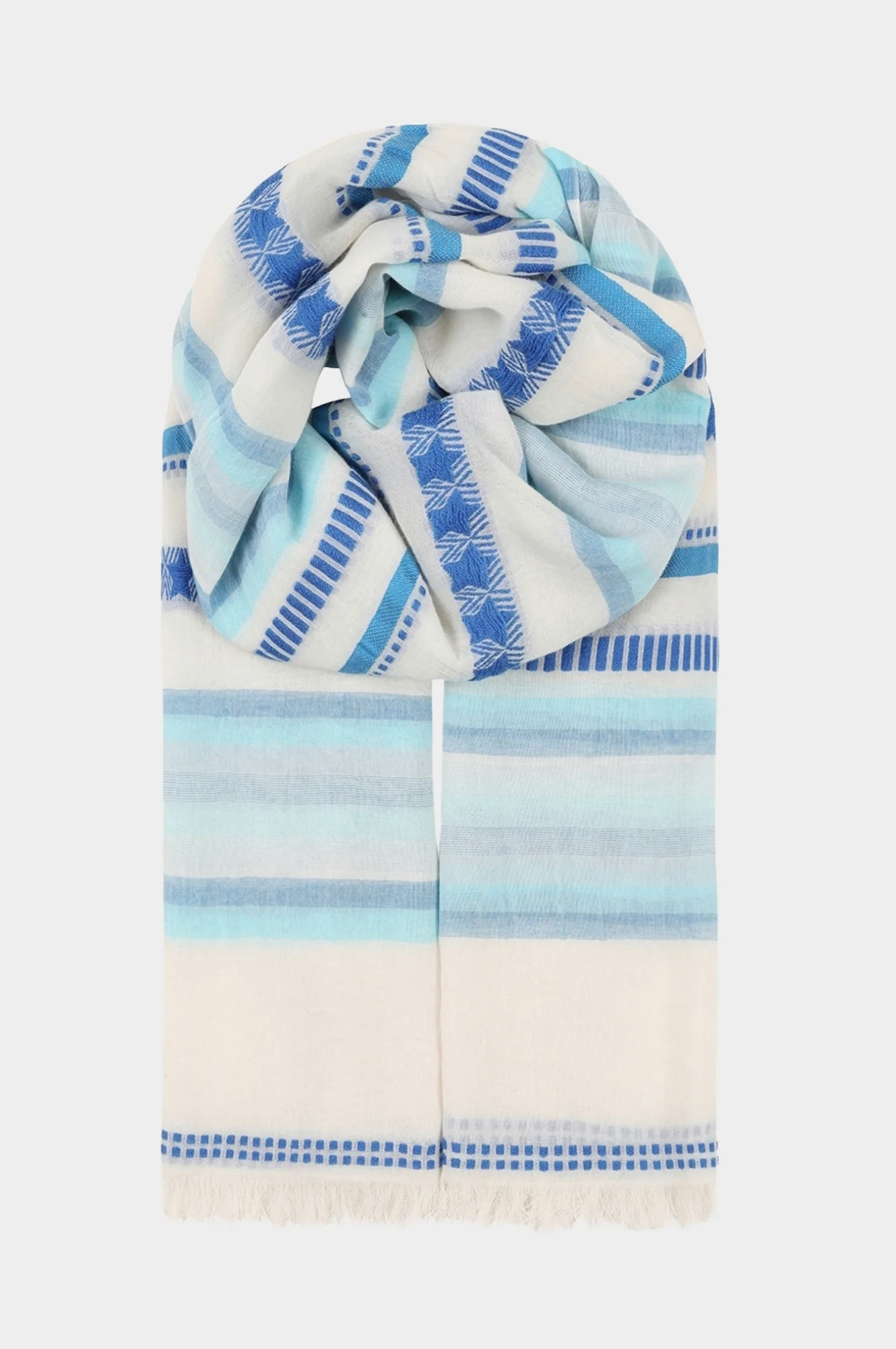 Organic Cotton Scarf | Blue/White Stripe