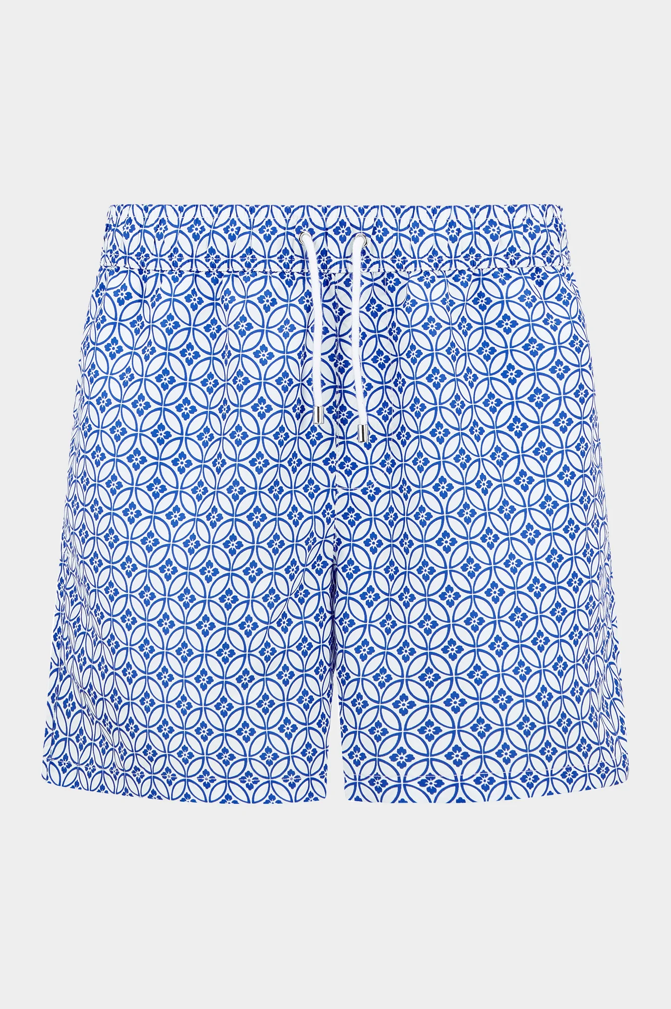 Men's Recycled Swim Shorts | Geo Cobalt Blue/White