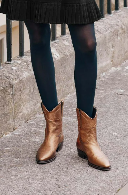 ALPE Camilla Short Cowboy Boots | Copper