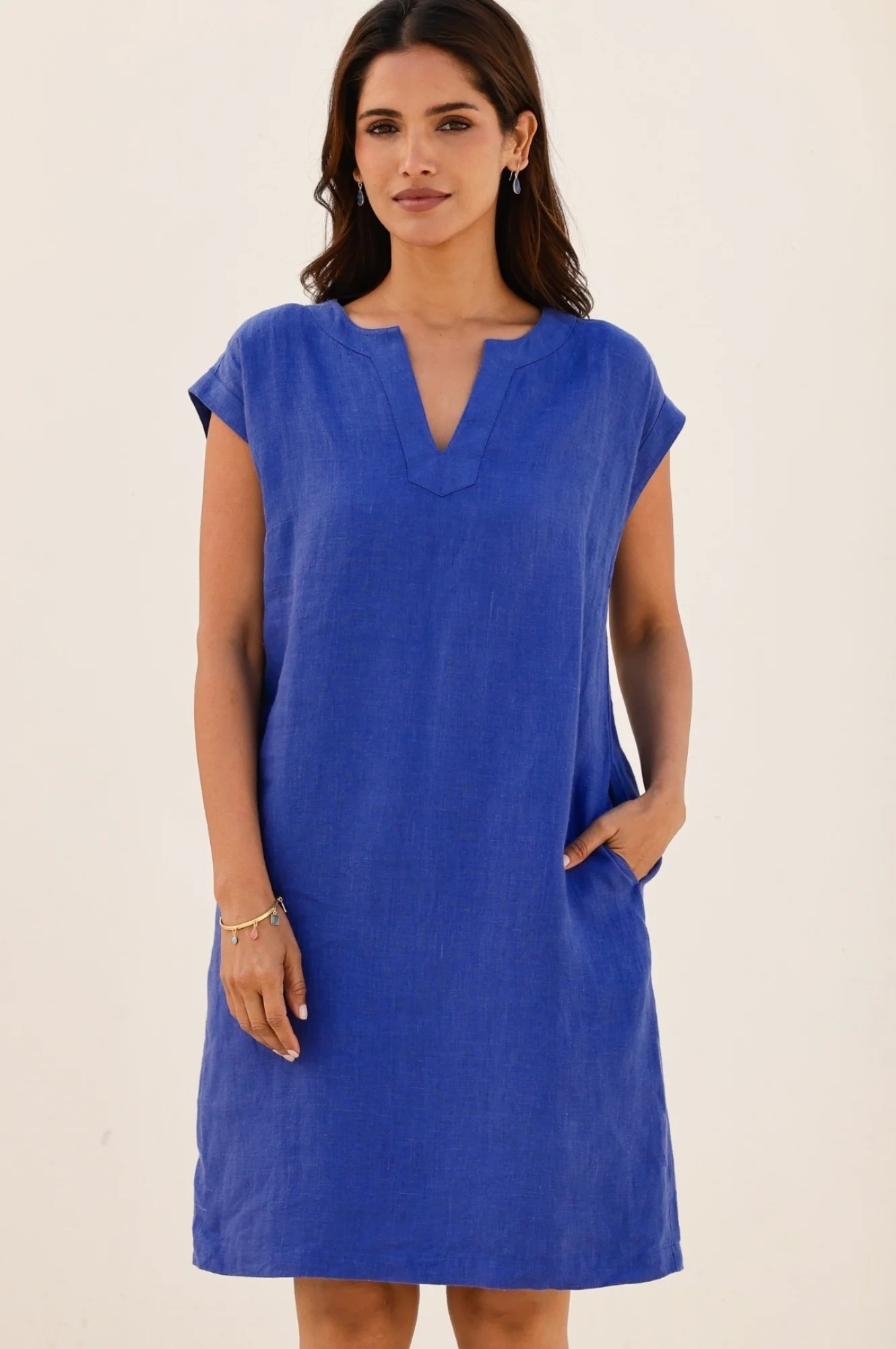 Dori Linen Dress | Cobalt