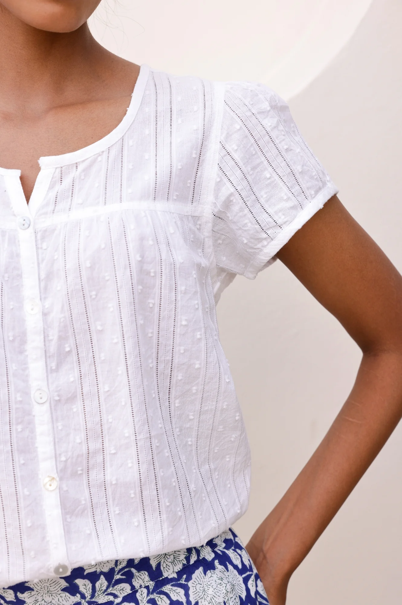 Lisbon Cotton Dobby Shirt | White