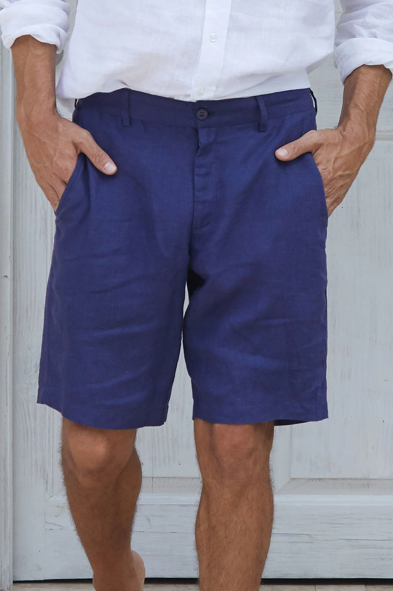 Men's Premium Linen Shorts | Navy