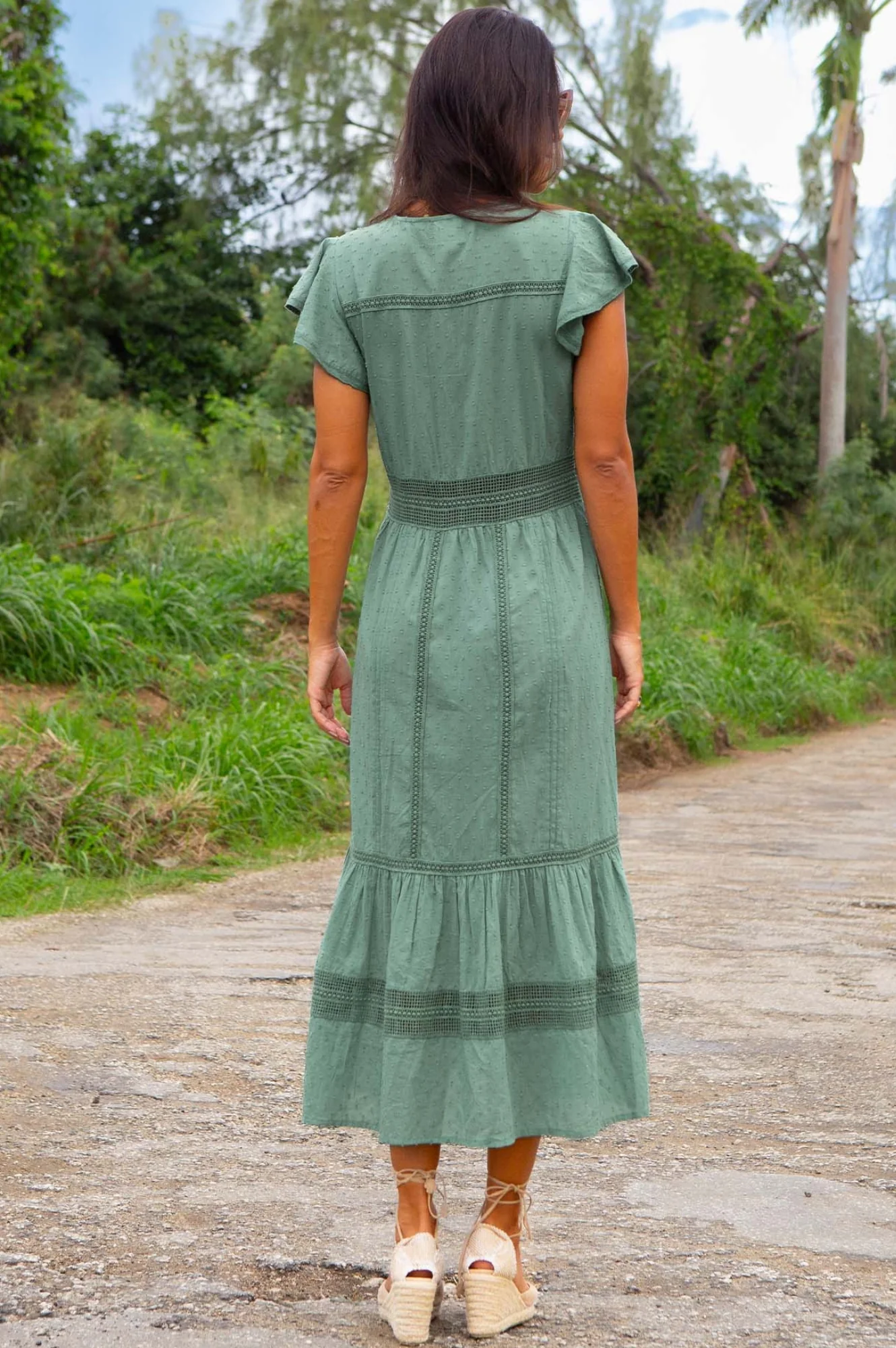 Nyla Beach Midi Dress | Light Khaki