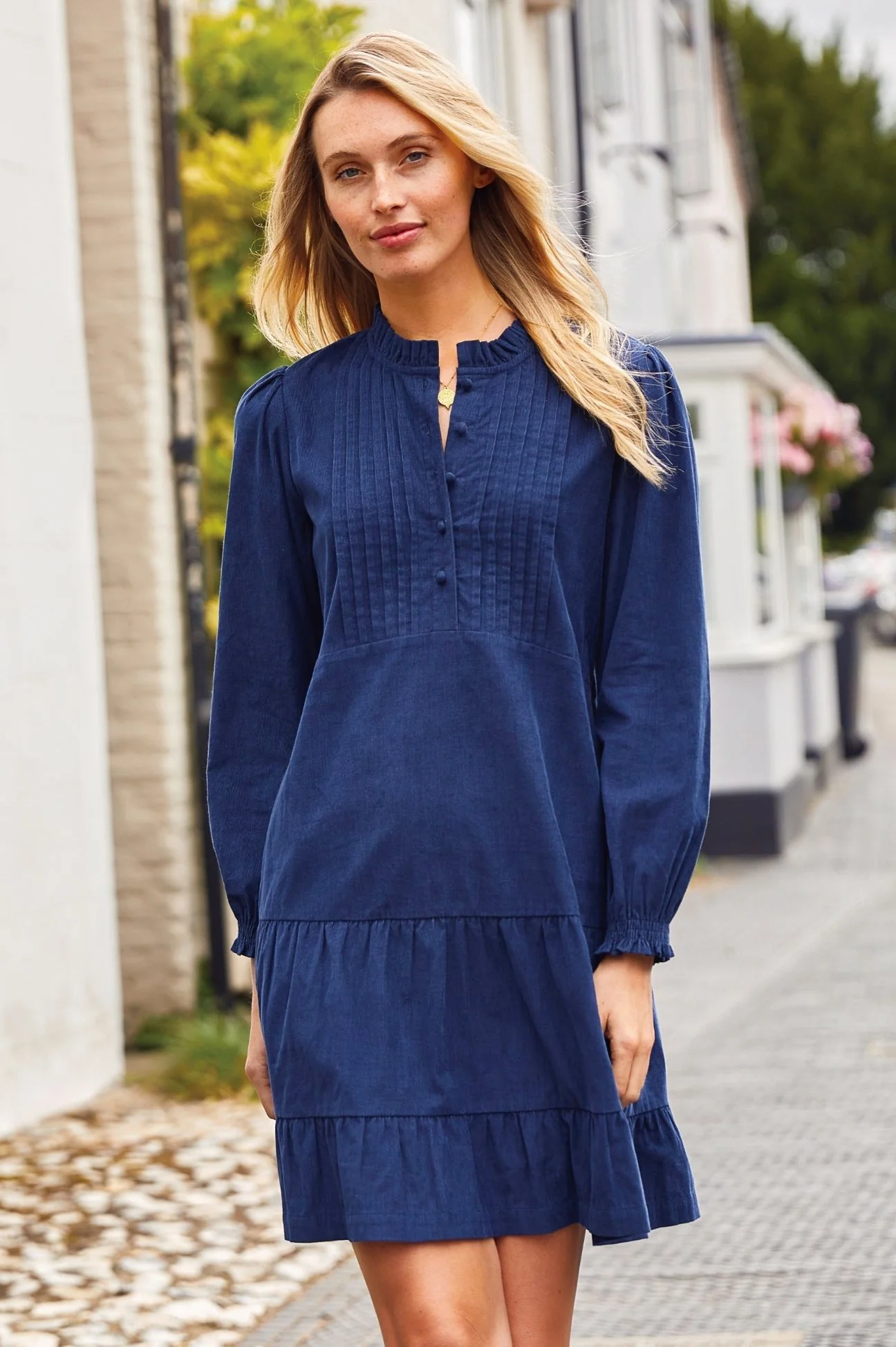 Stema Short Corduroy Dress | Navy