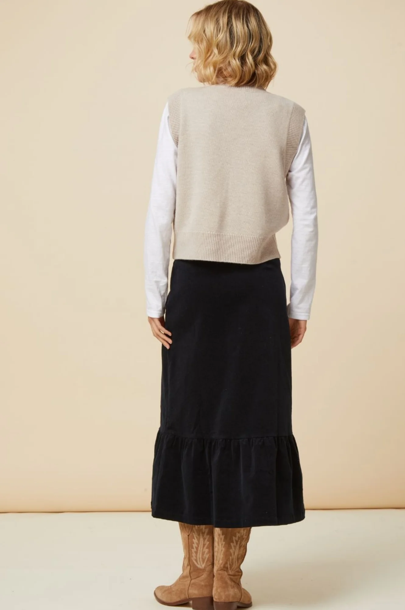 Merino Wool Knitted Short Tank | Oat