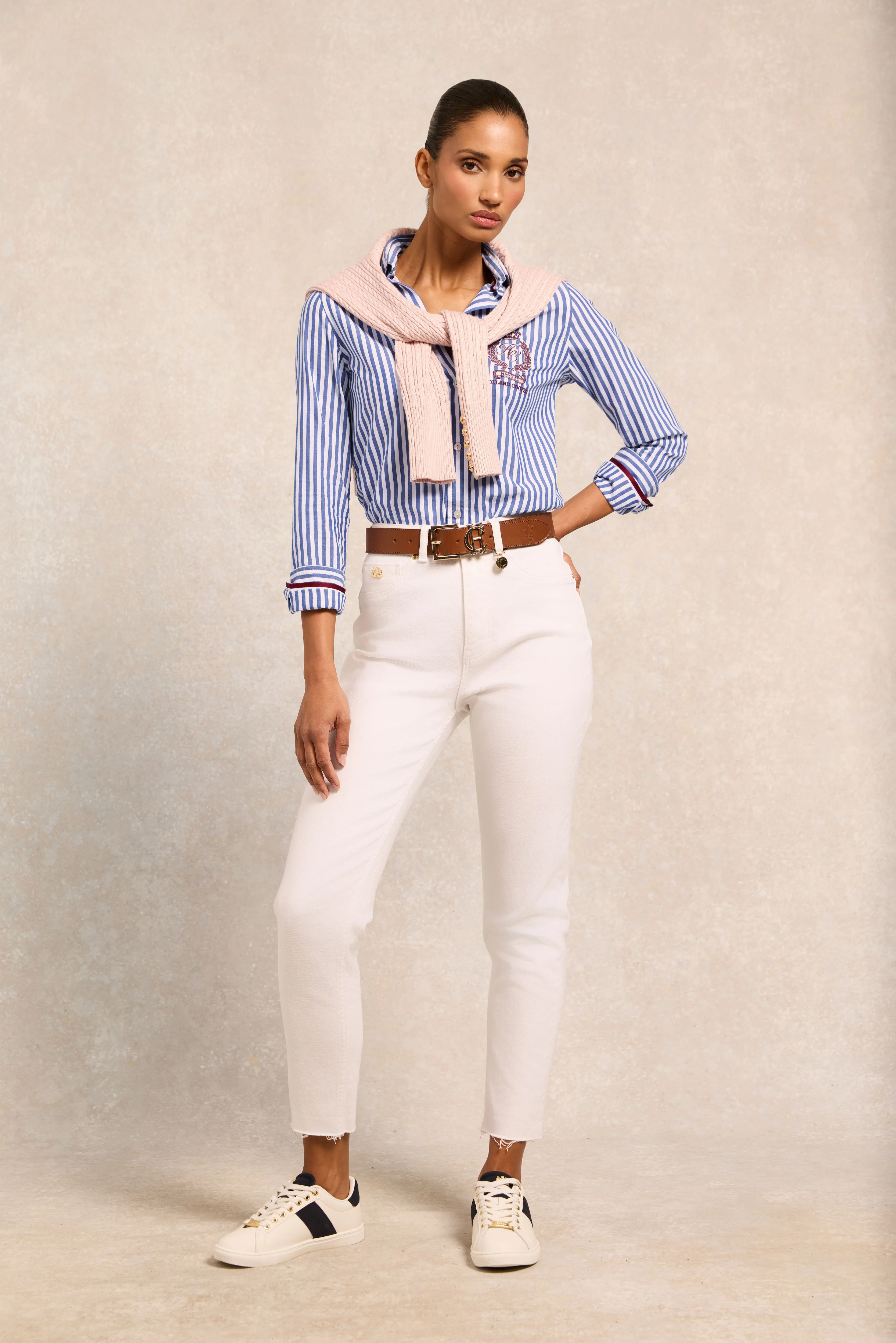 Classic Button Down Shirt (Navy Stripe)