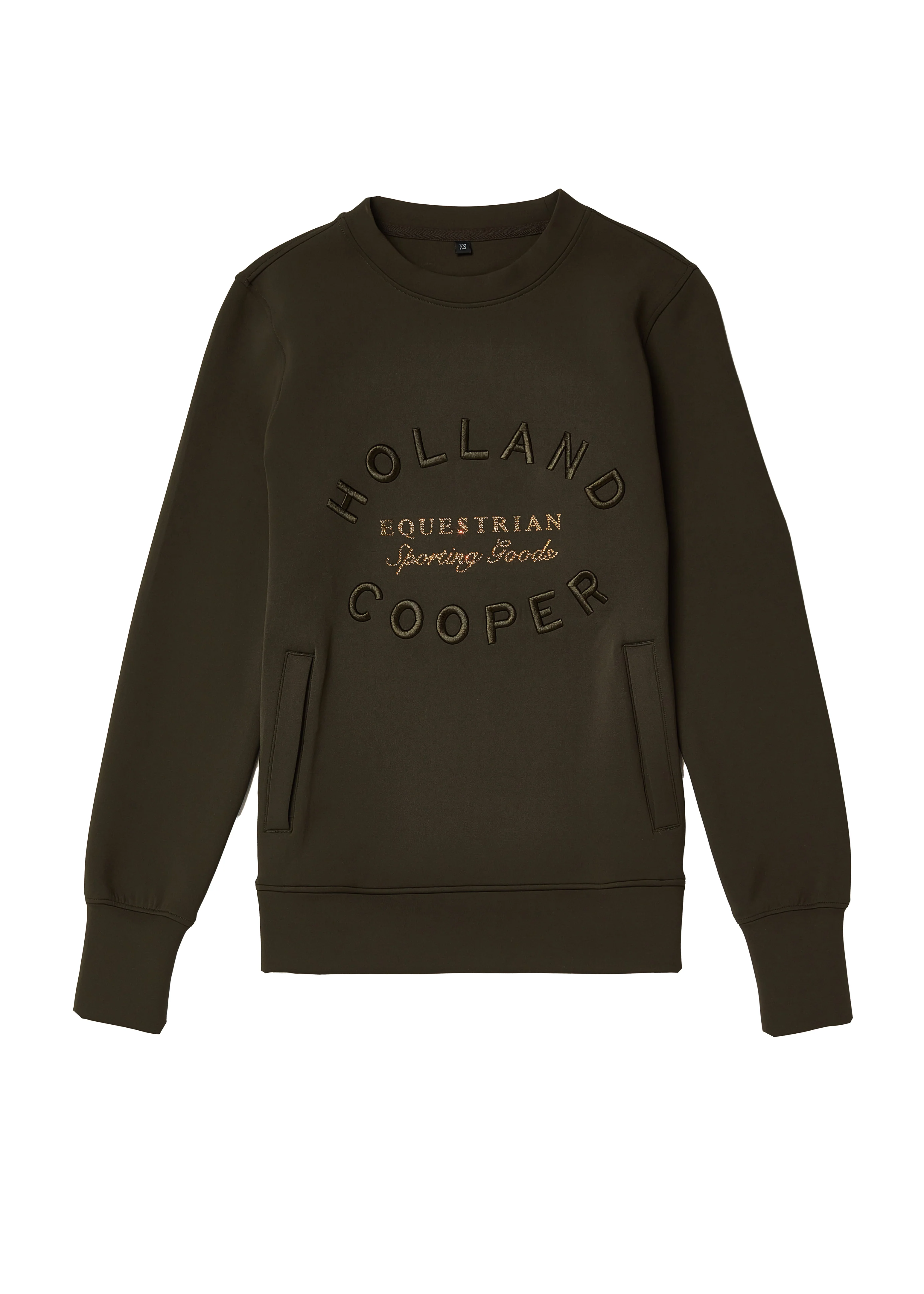 Crystal Crew Neck Sweat (Dark Olive)