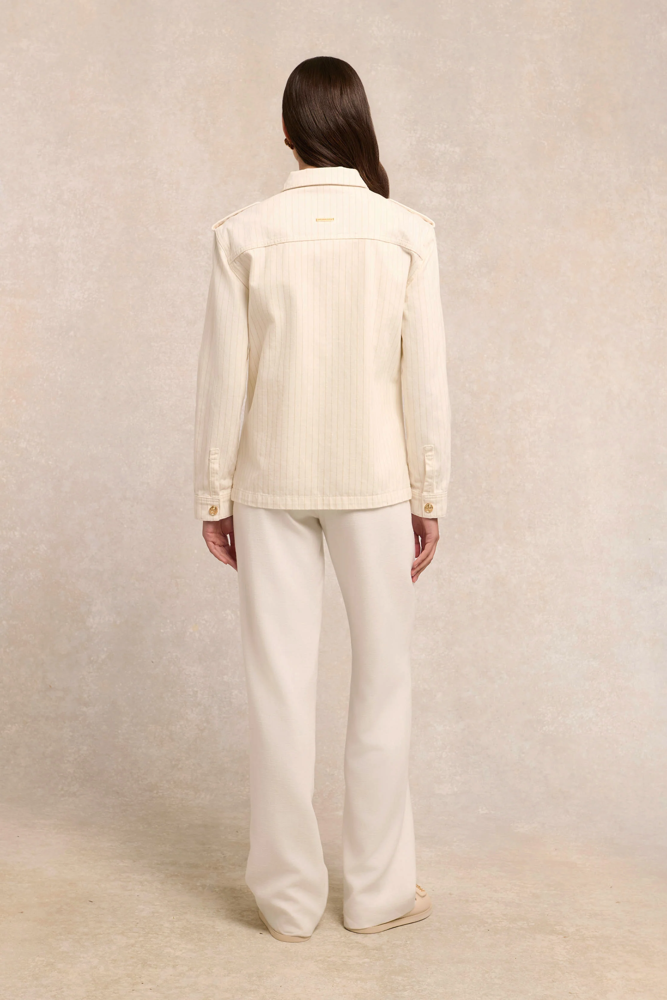 Denim Chore Jacket (Ecru Stripe)