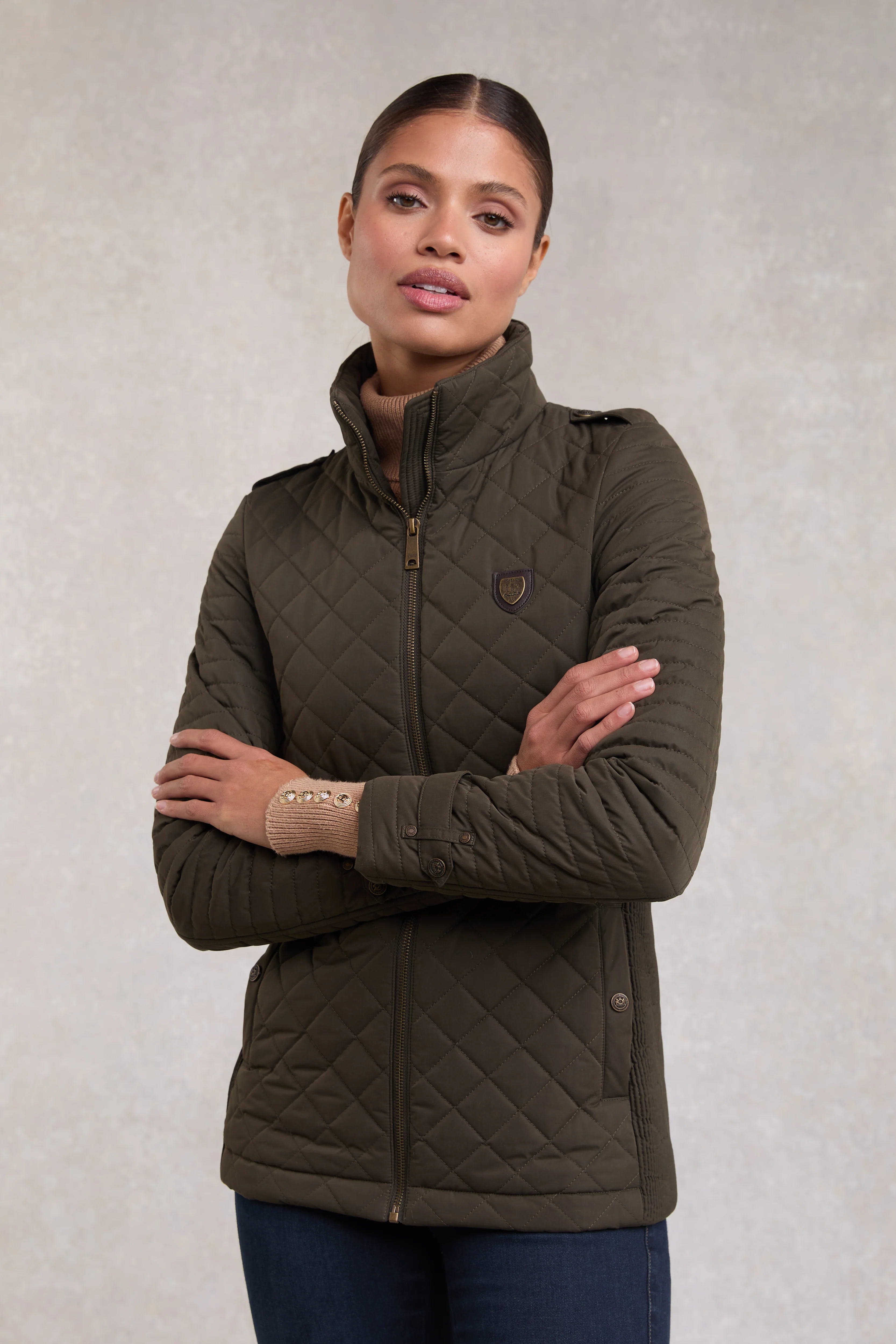 Juliana Quilted Jacket (Khaki)