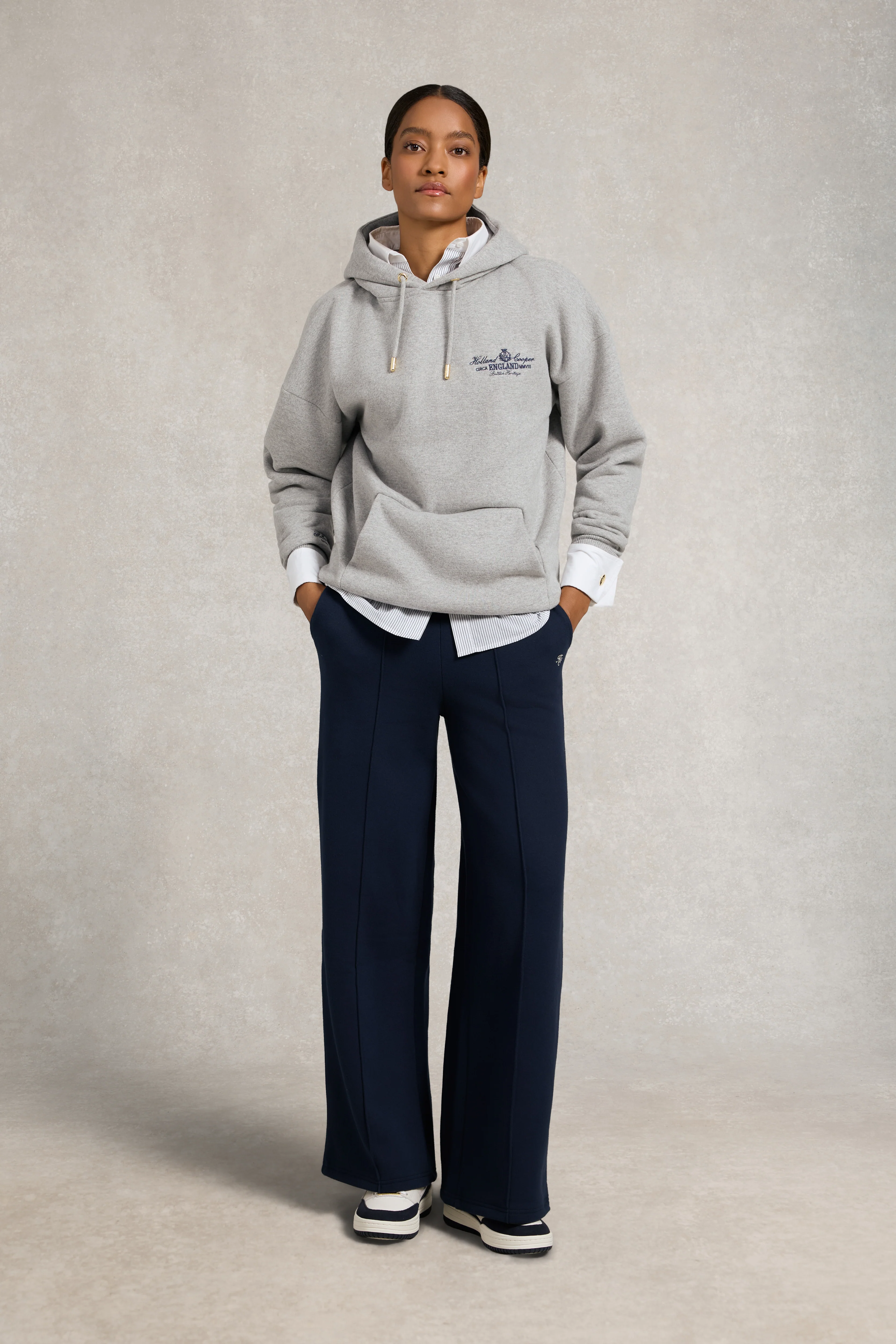 Relaxed Fit Script Hoodie (Grey Marl)