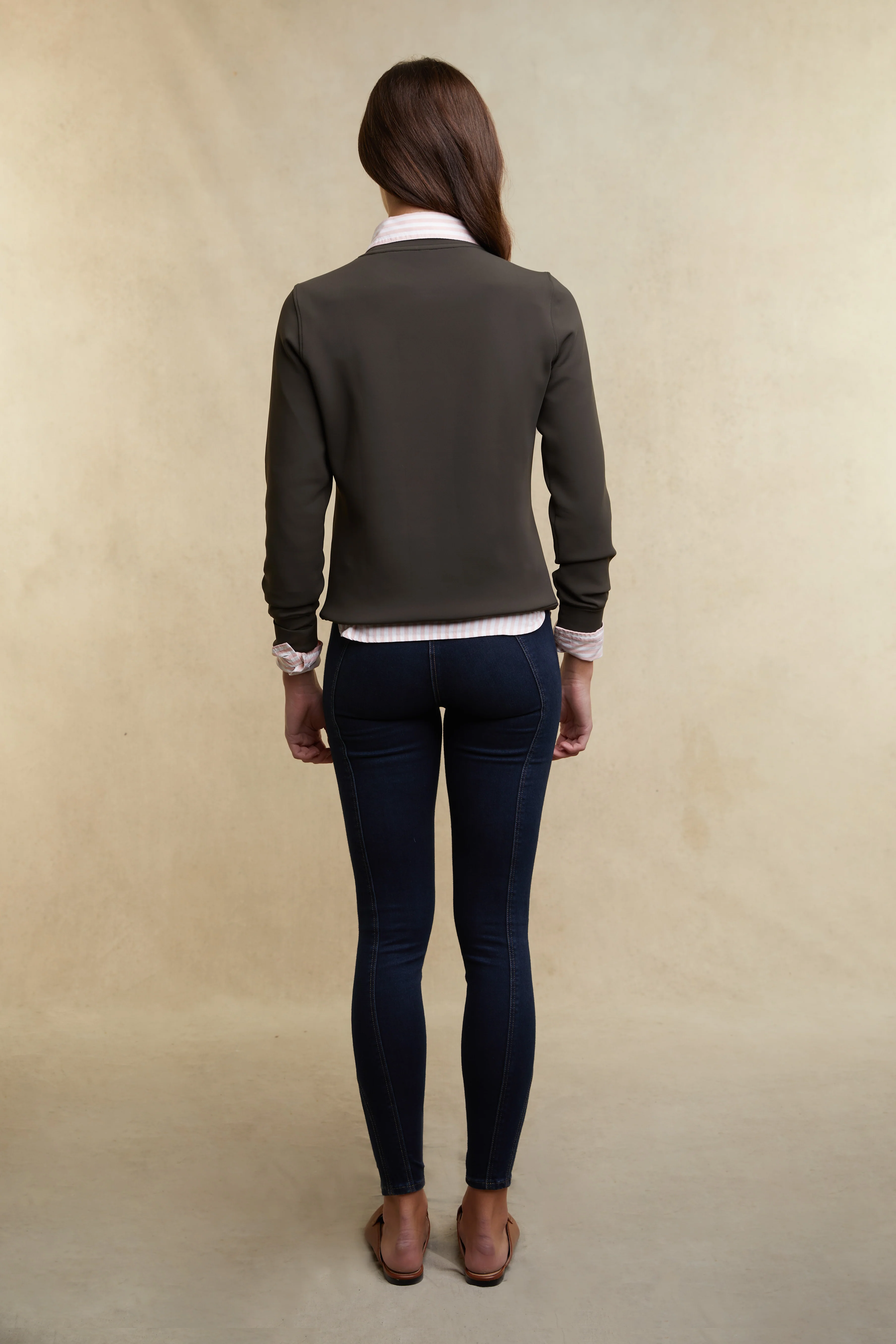 Crystal Crew Neck Sweat (Dark Olive)