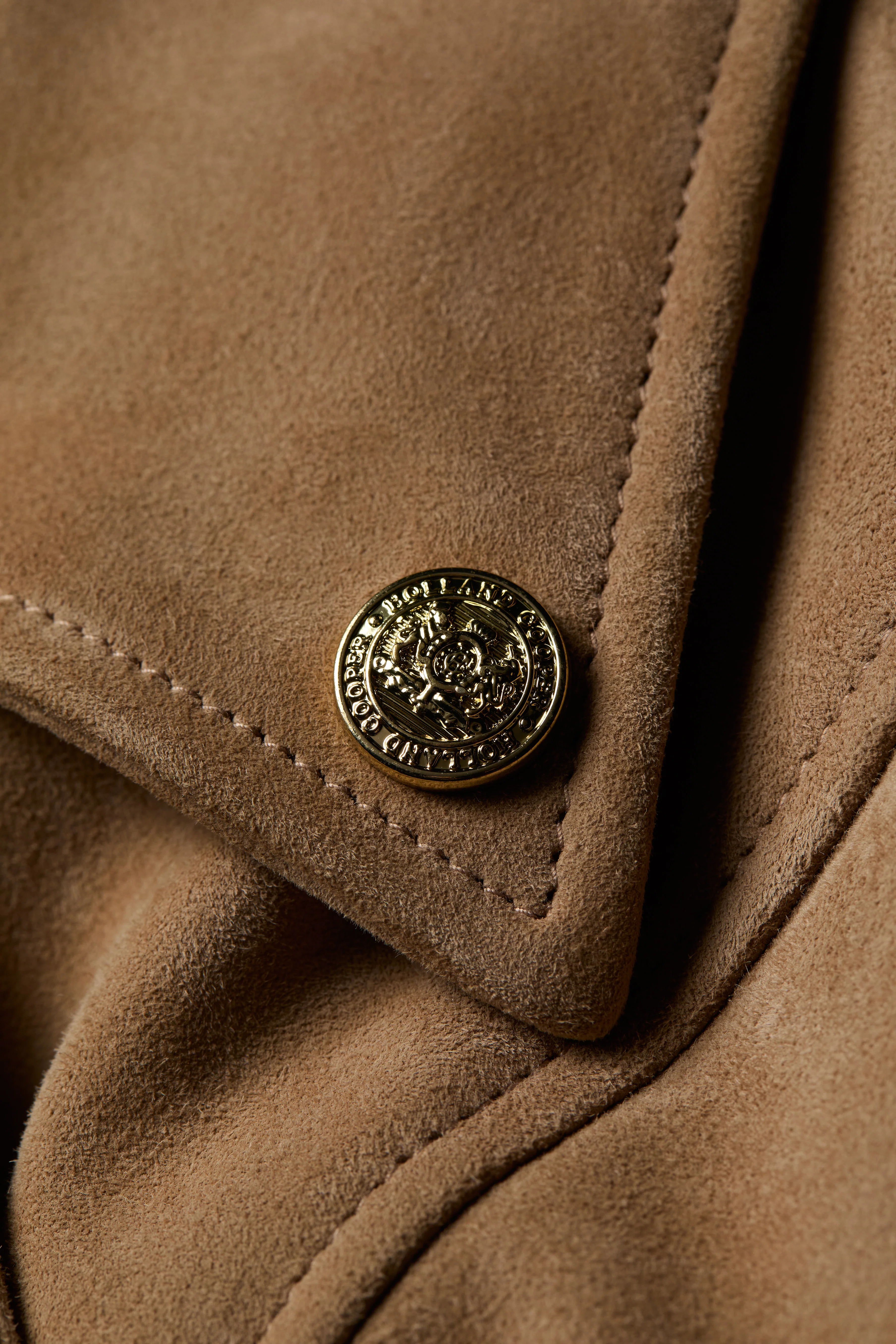 Fringed Suede Biker Jacket (Camel)