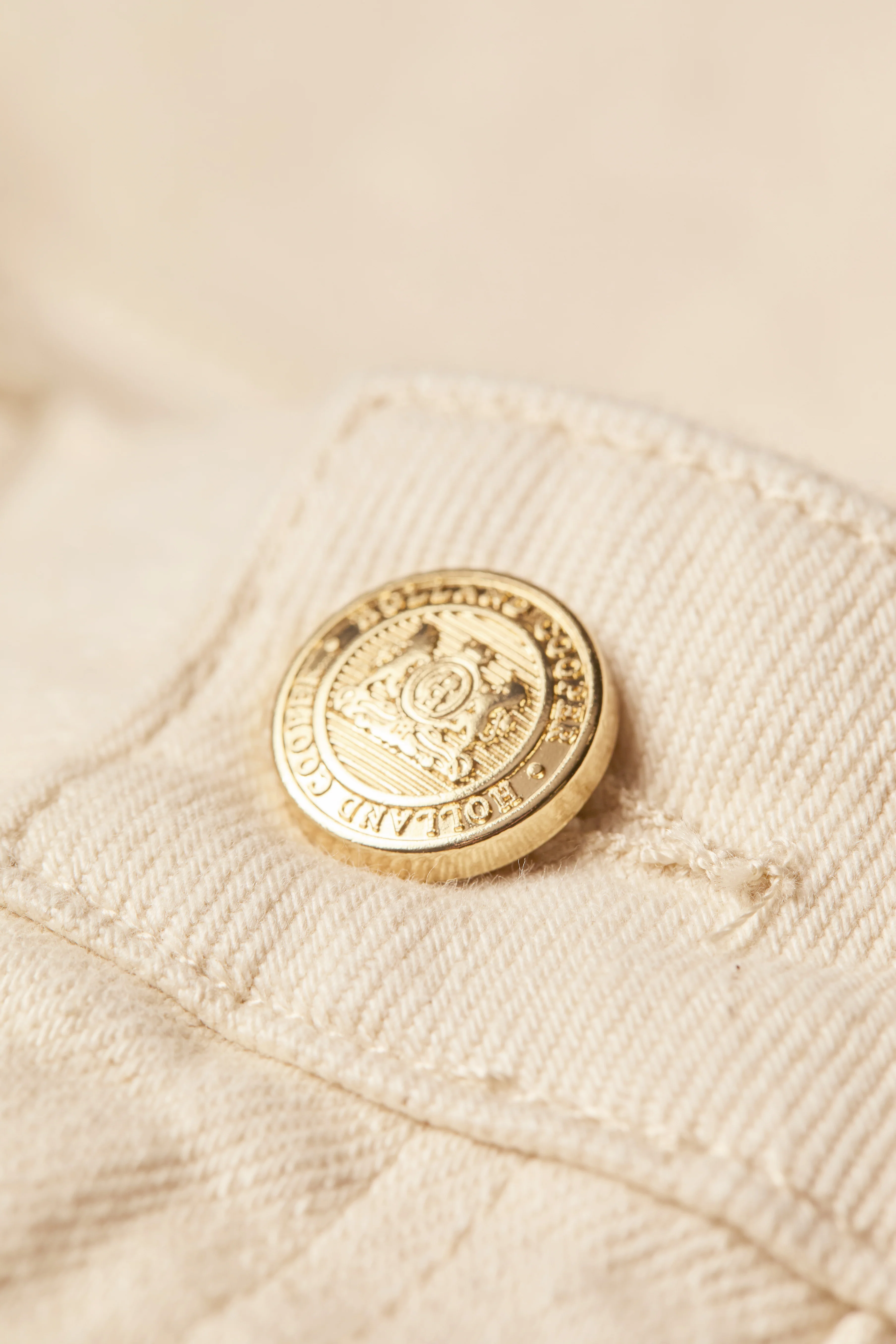 Utility Denim Shorts (Oatmeal)