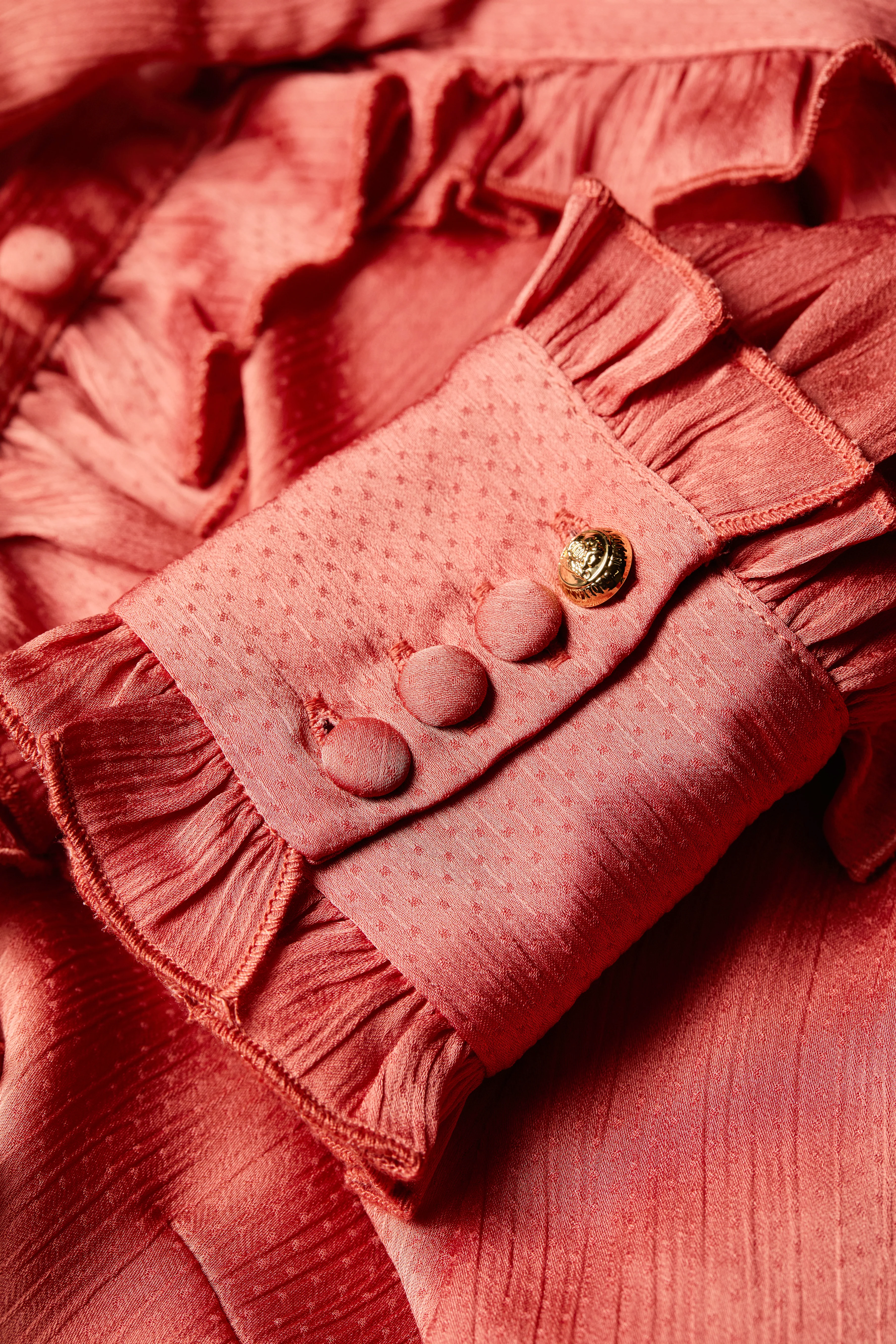 Rebecca Ruffle Blouse (Cinder Rose)