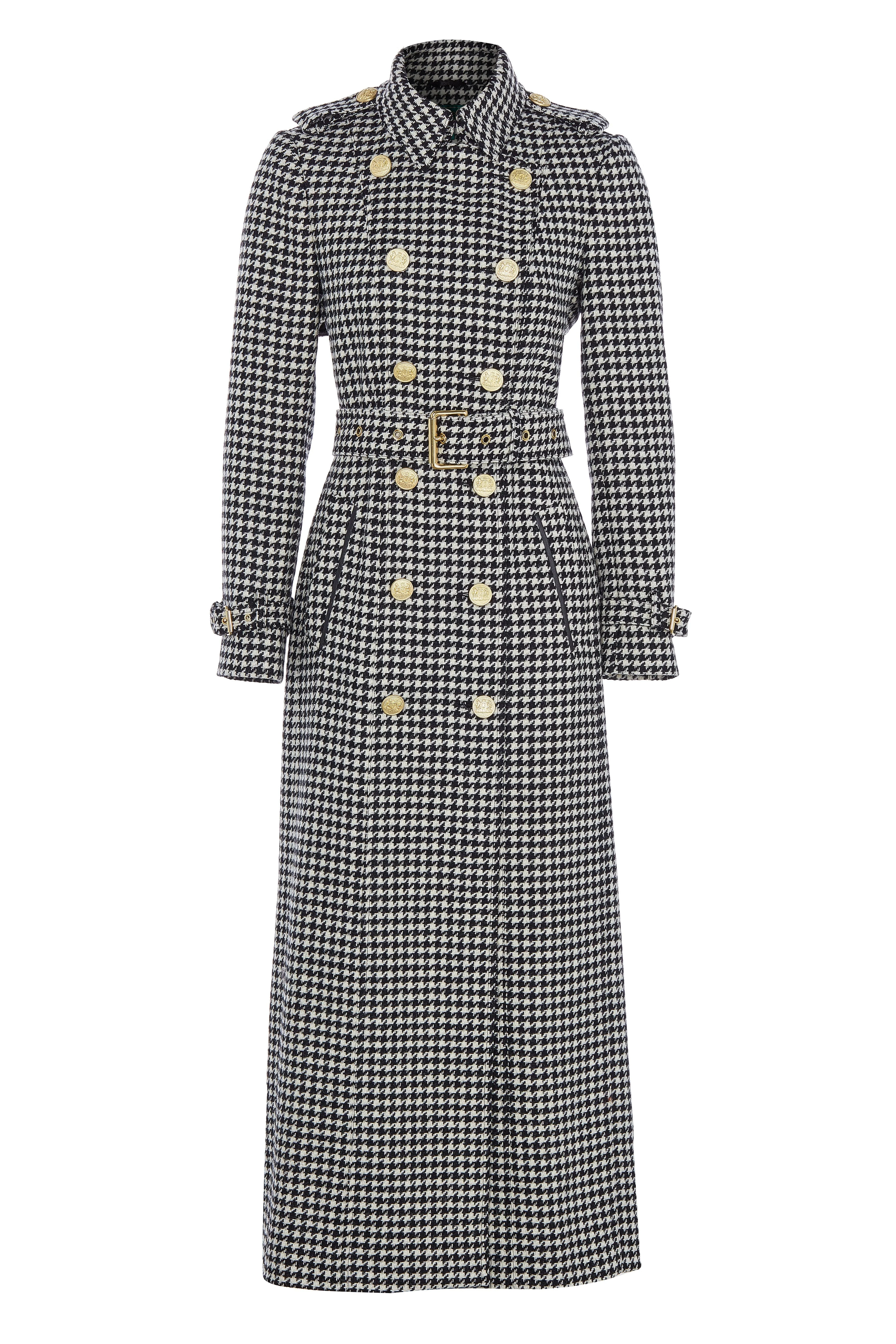 Full Length Marlborough Trench Coat (Houndstooth)