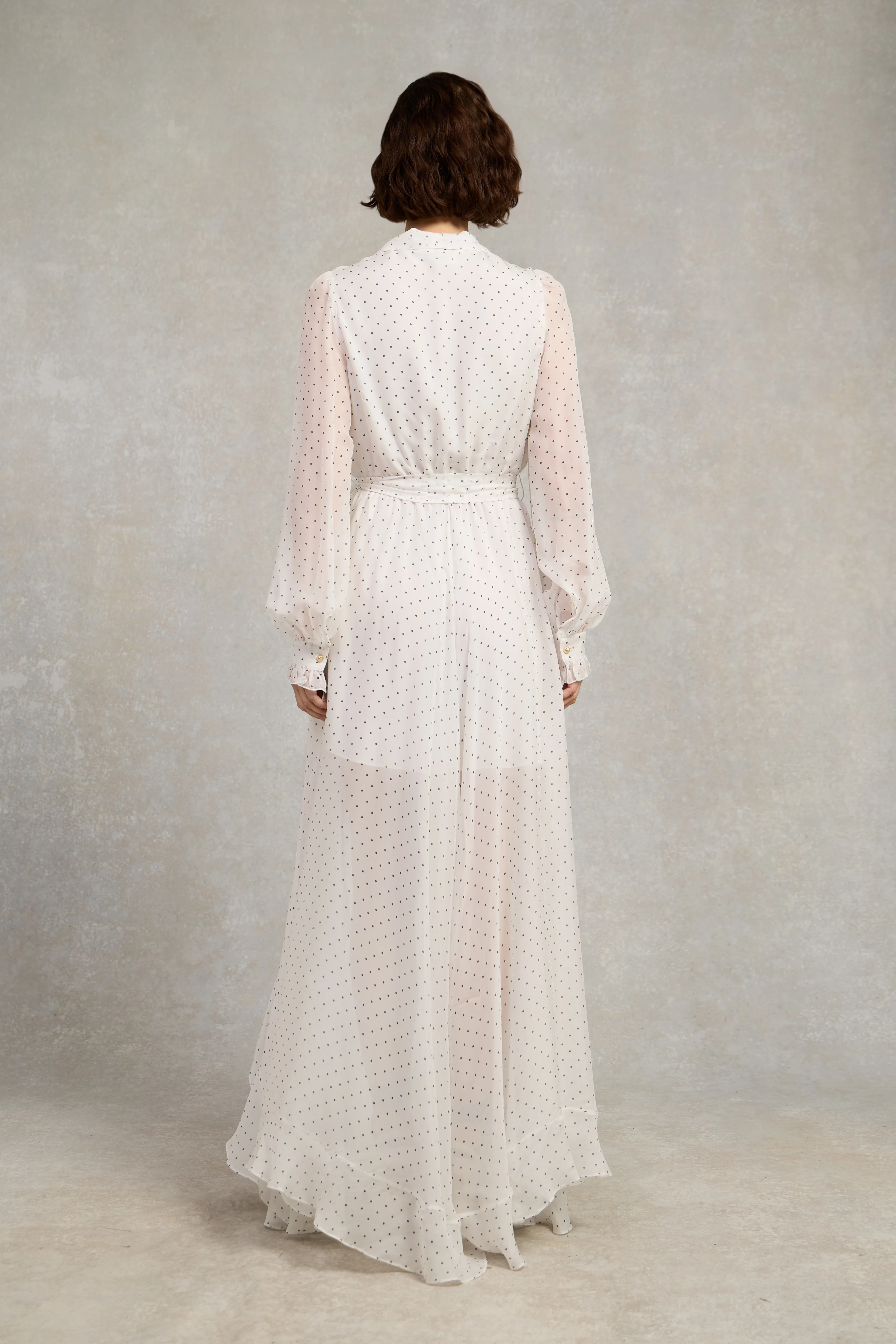 Ellisa Maxi Dress (Ecru Polka Dot)