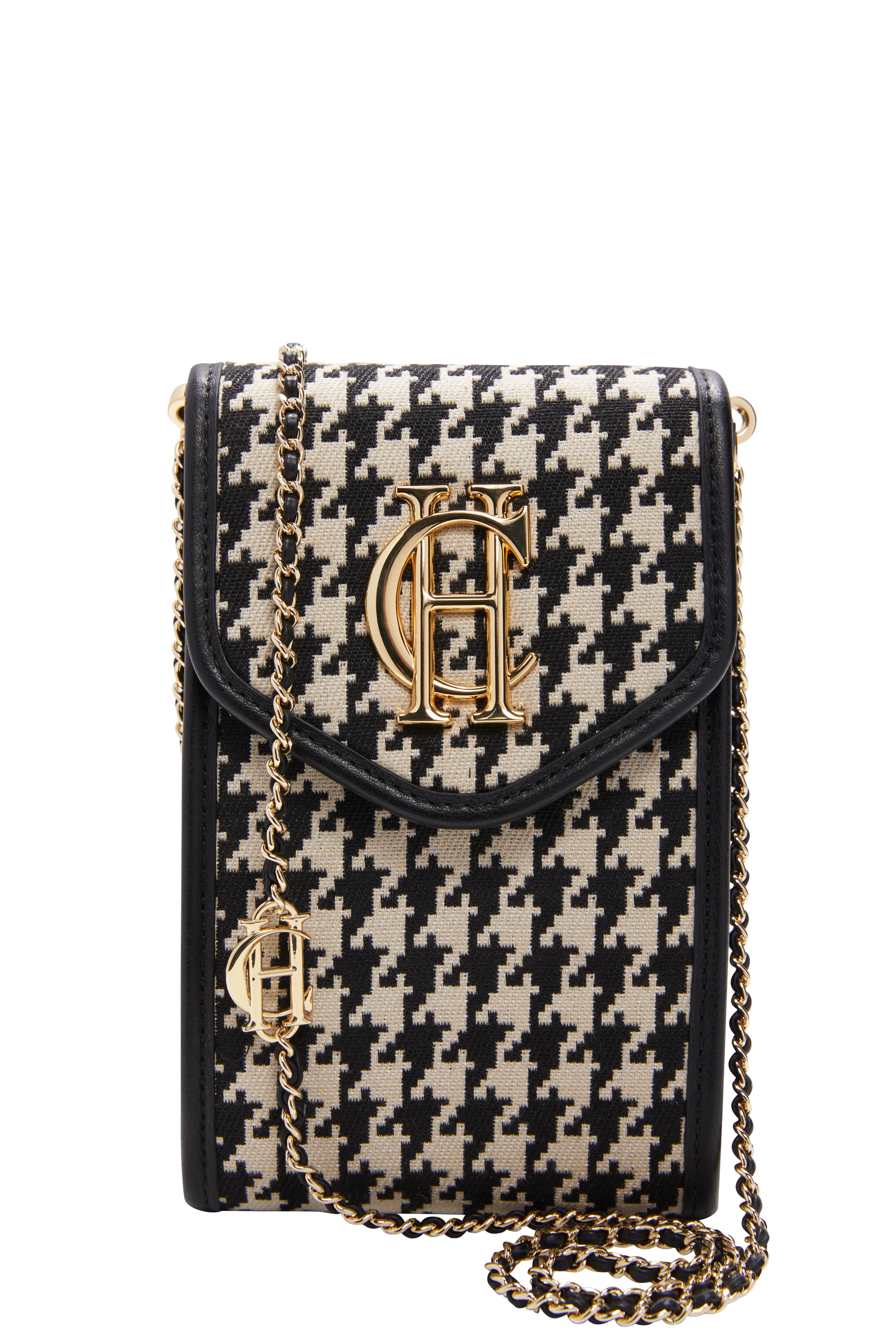 Knightsbridge Phone Pouch (Ecru Houndstooth)