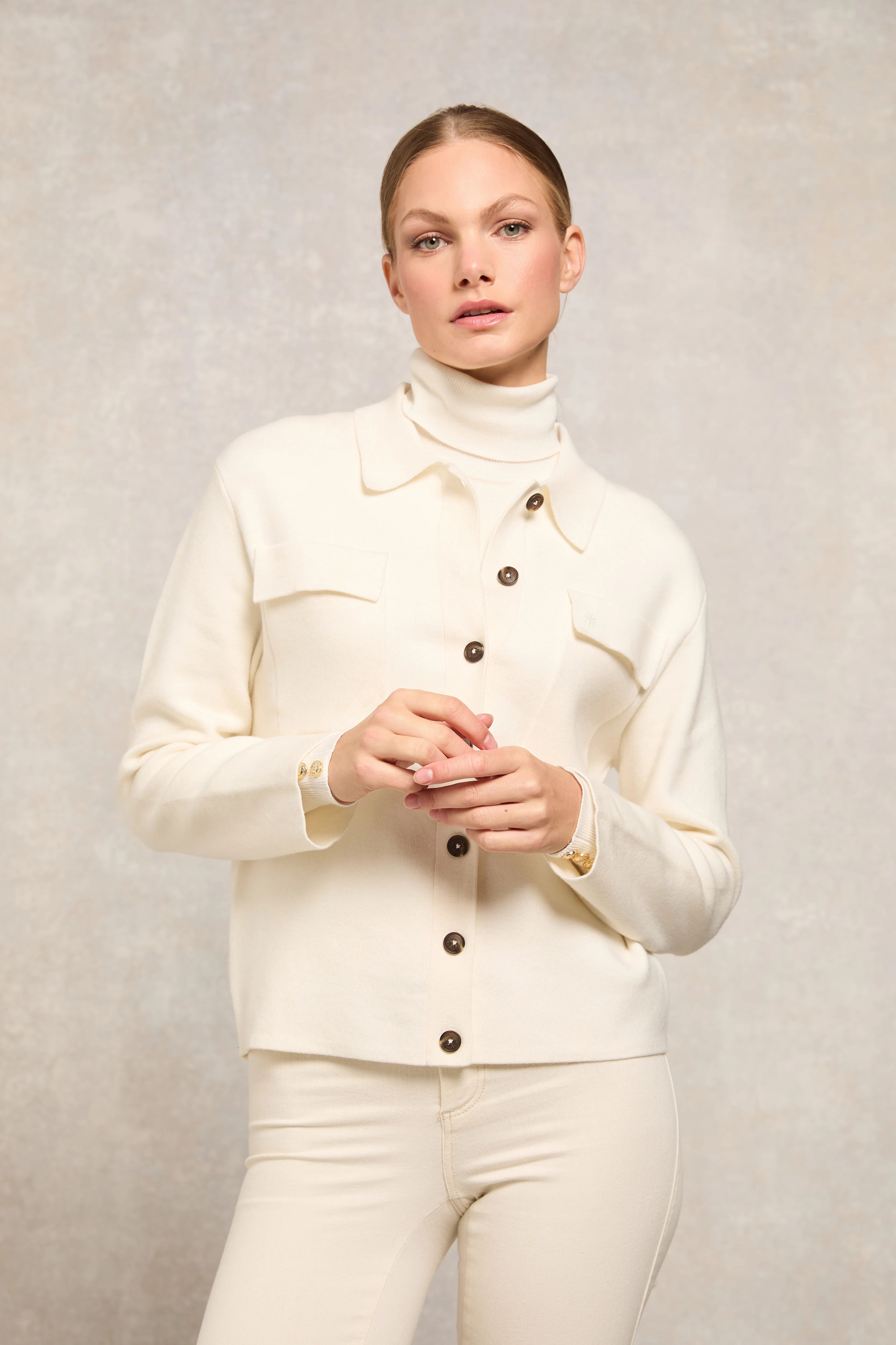 Maria Knitted Overshirt (Natural)