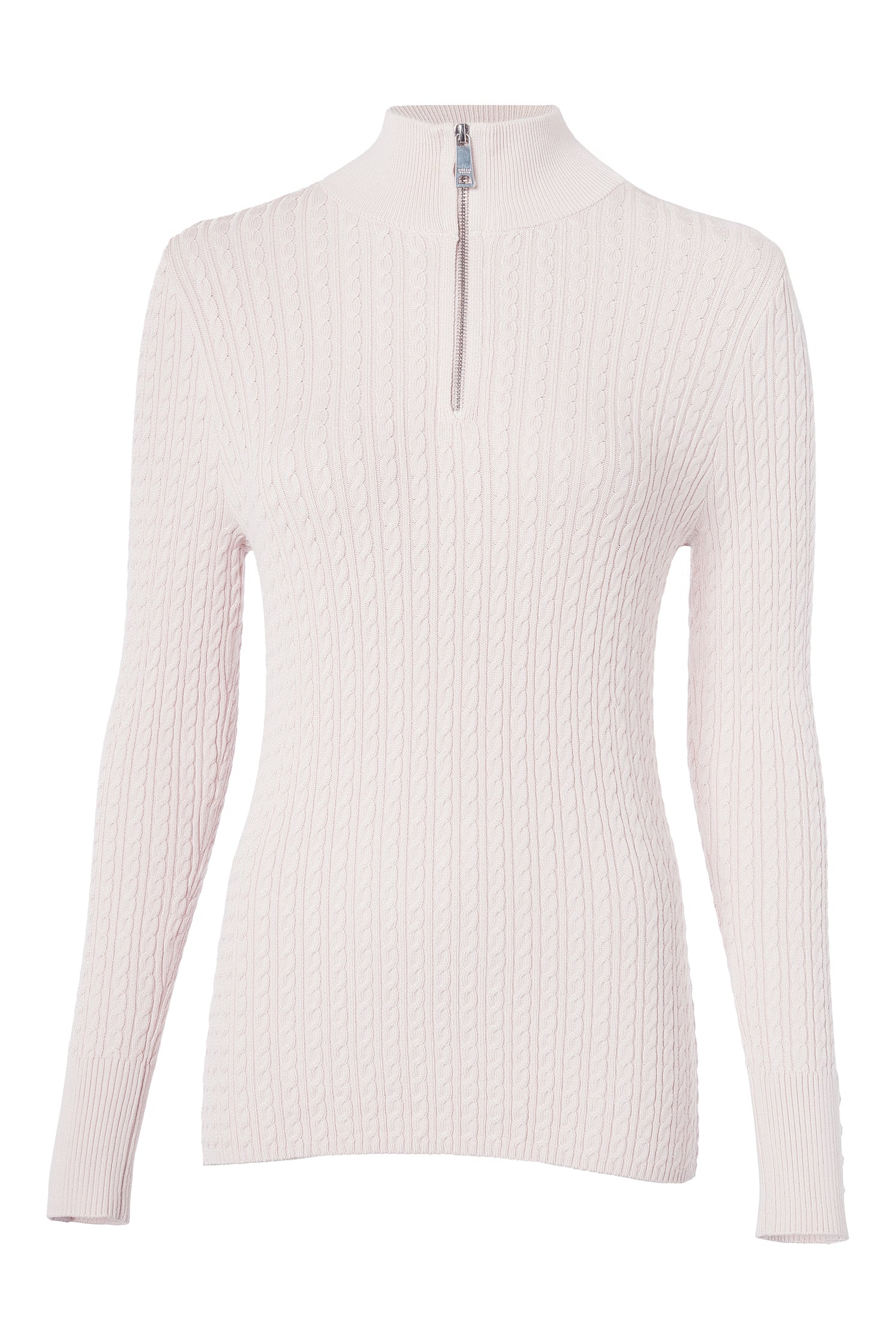 Ava Quarter Zip Knit (Soft Pink)