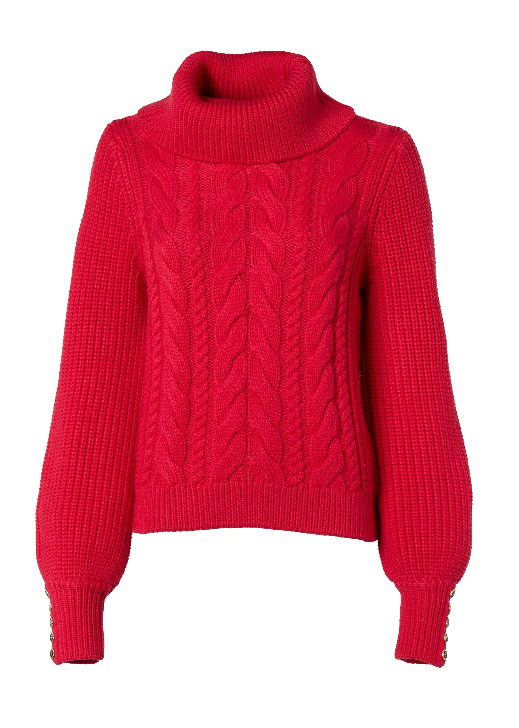 Corded Roll Neck Knit (Raspberry)