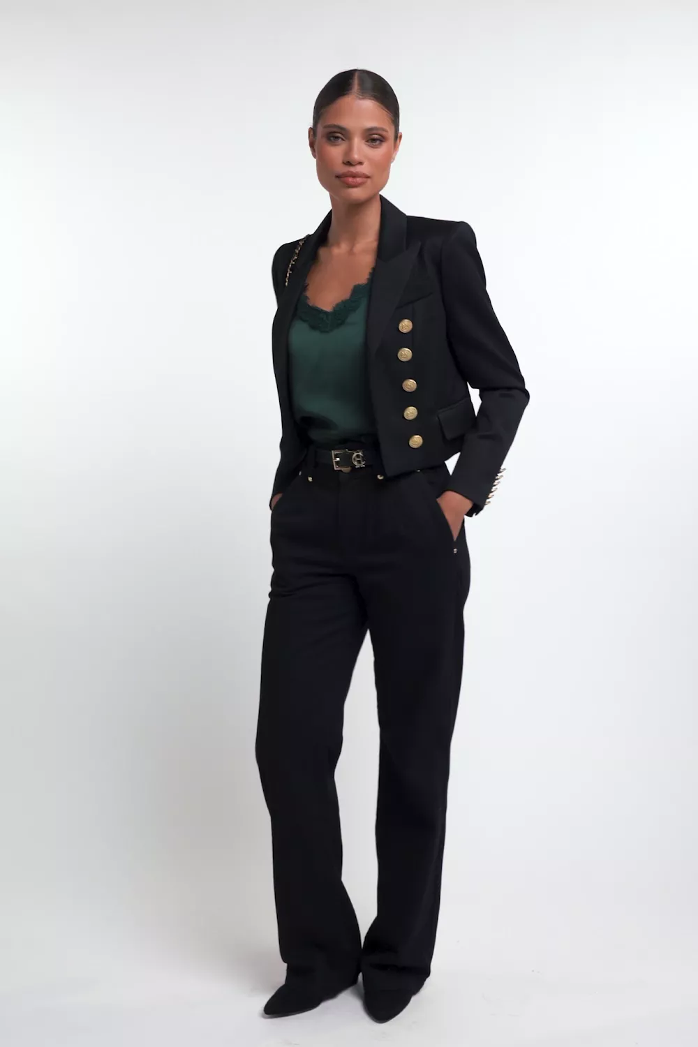 Satin Lace Cami (Emerald)