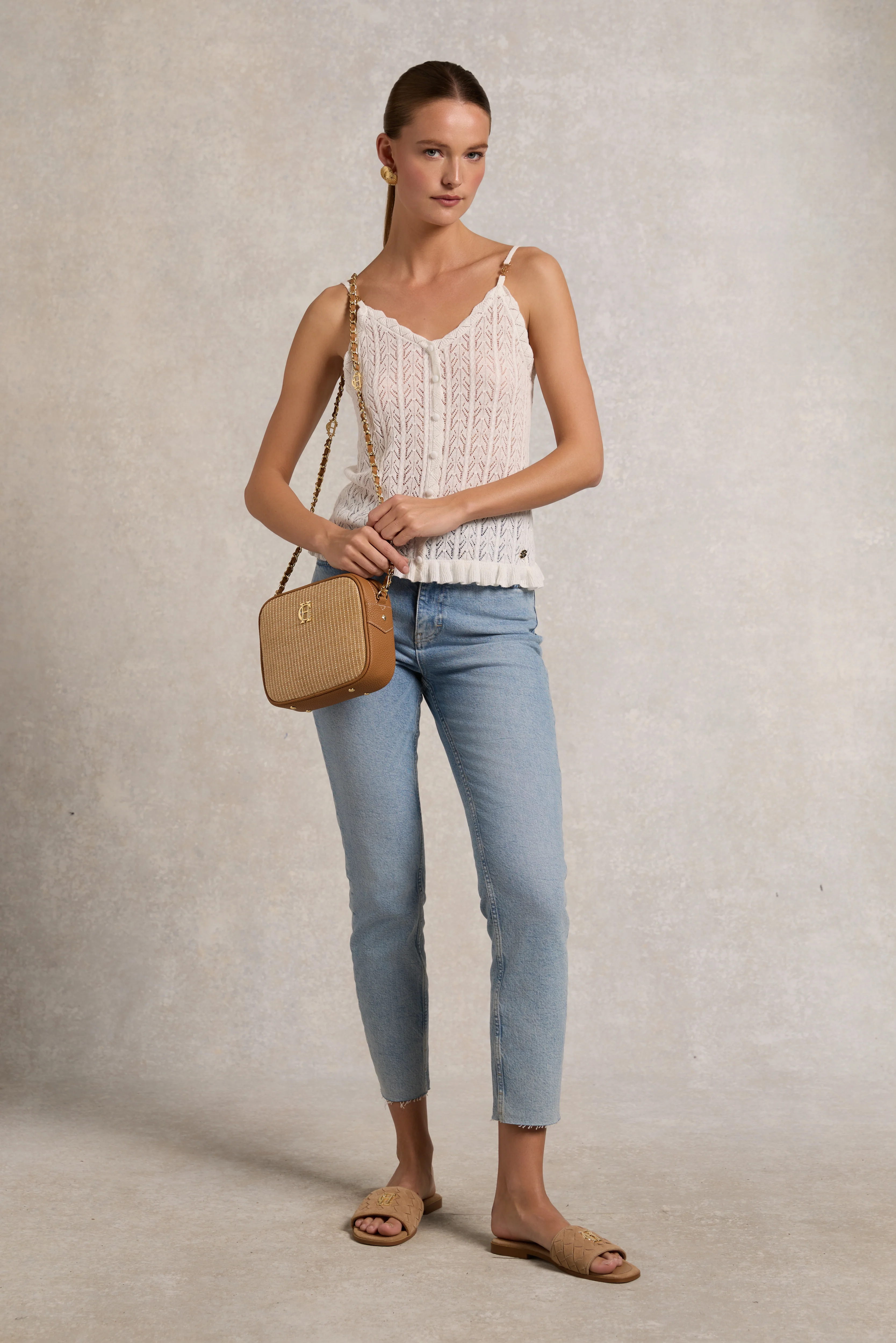 Soho Camera Bag (Tan Raffia)