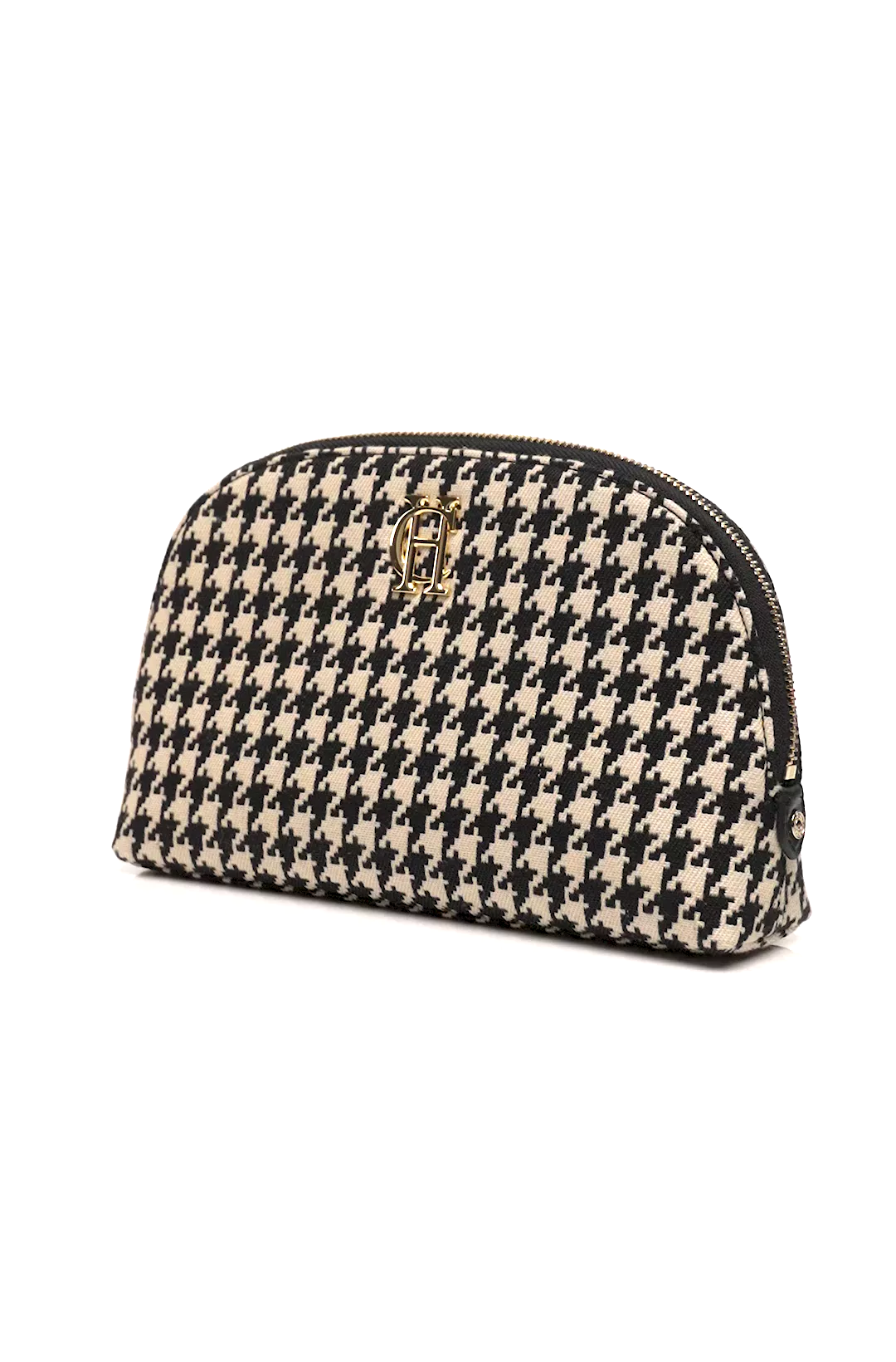 Chelsea Makeup Bag (Ecru Houndstooth)