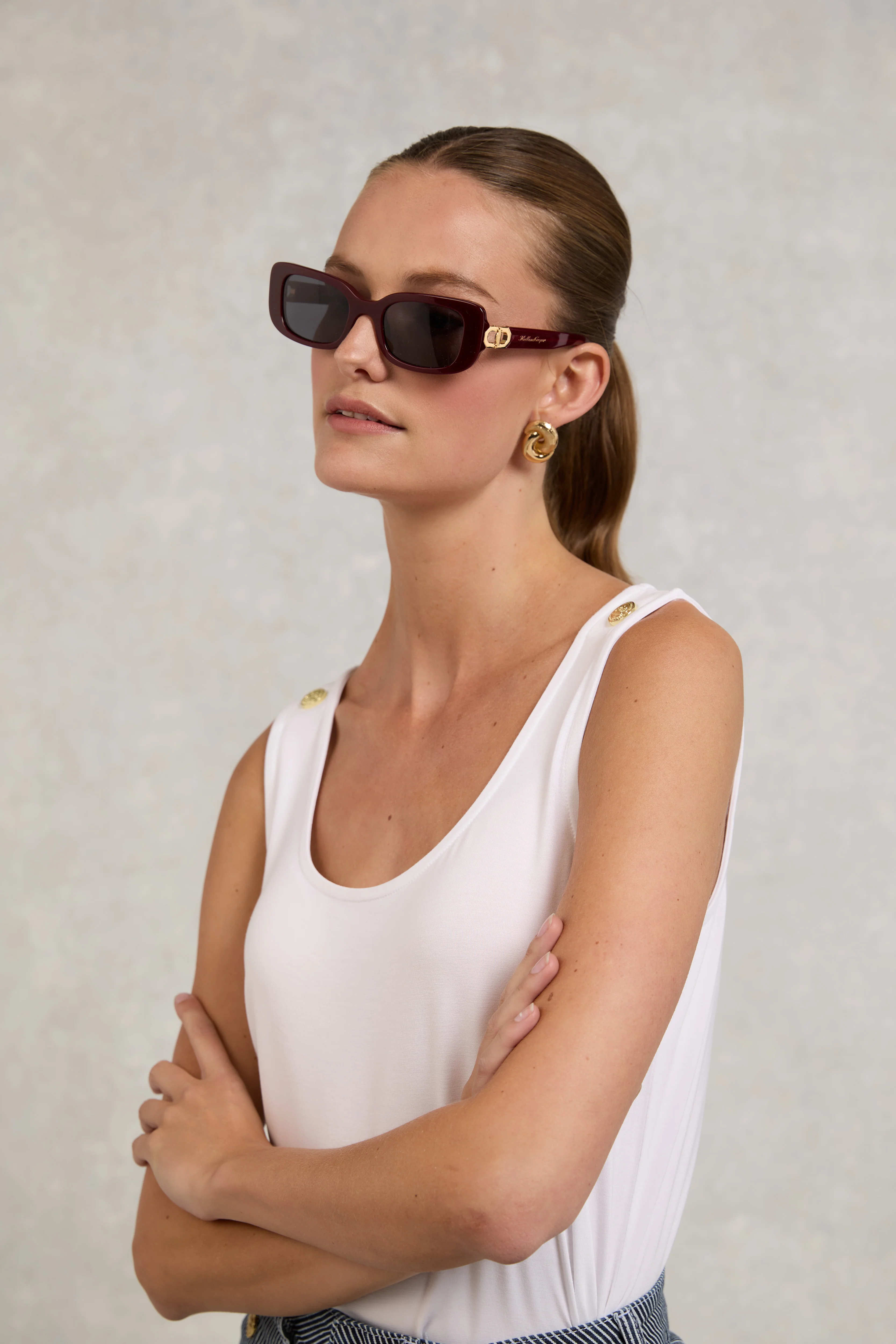 Paris Narrow Sunglasses (Oxblood)